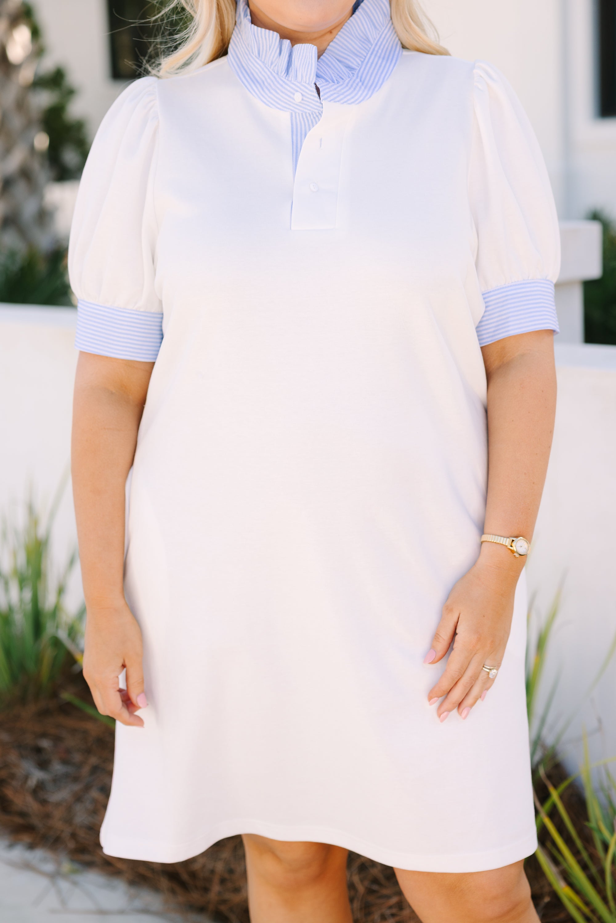 Prep School Dress, White
