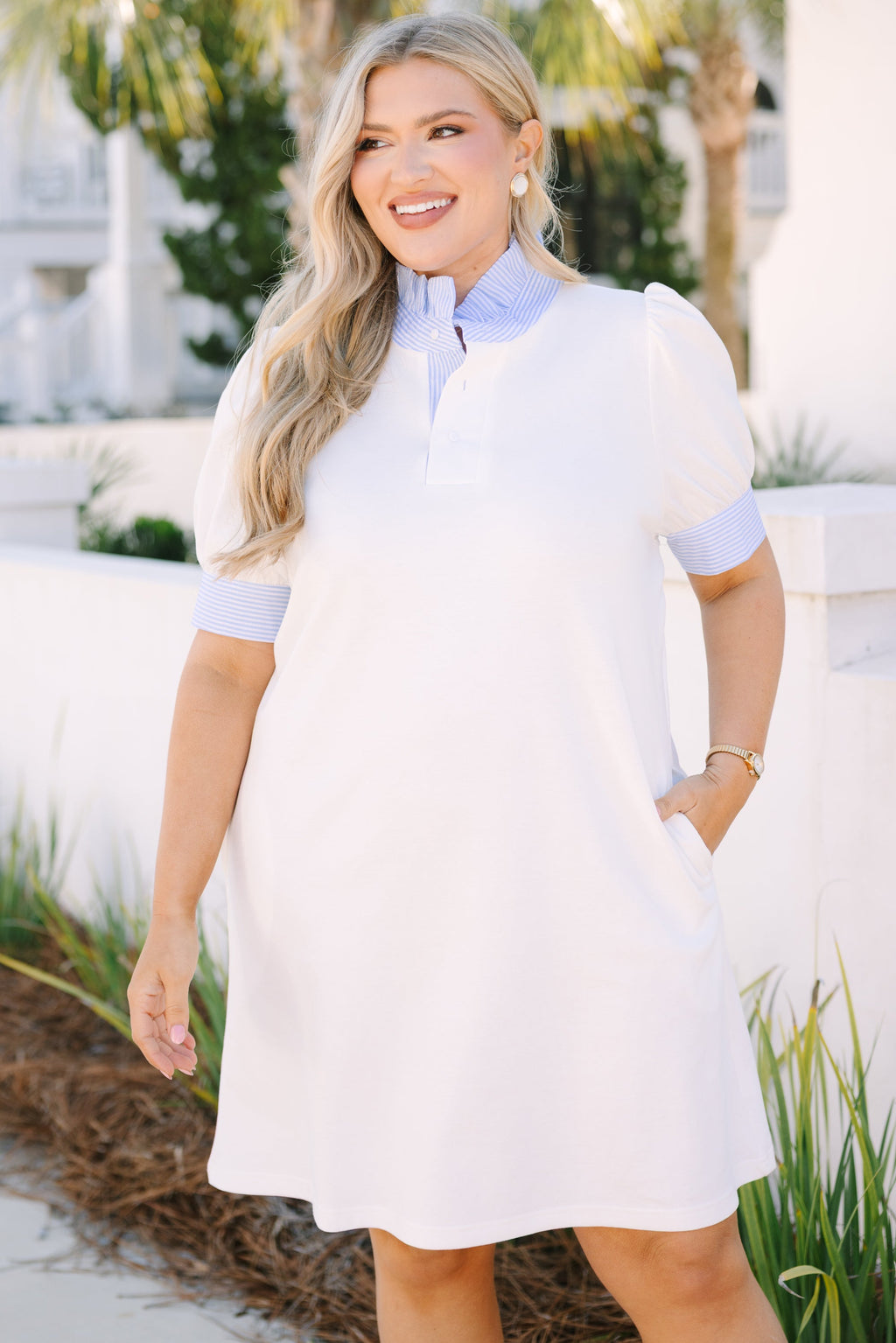 Prep School Dress, White