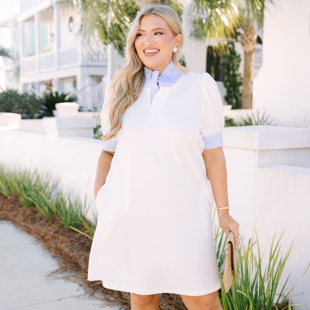 Prep School Dress, White