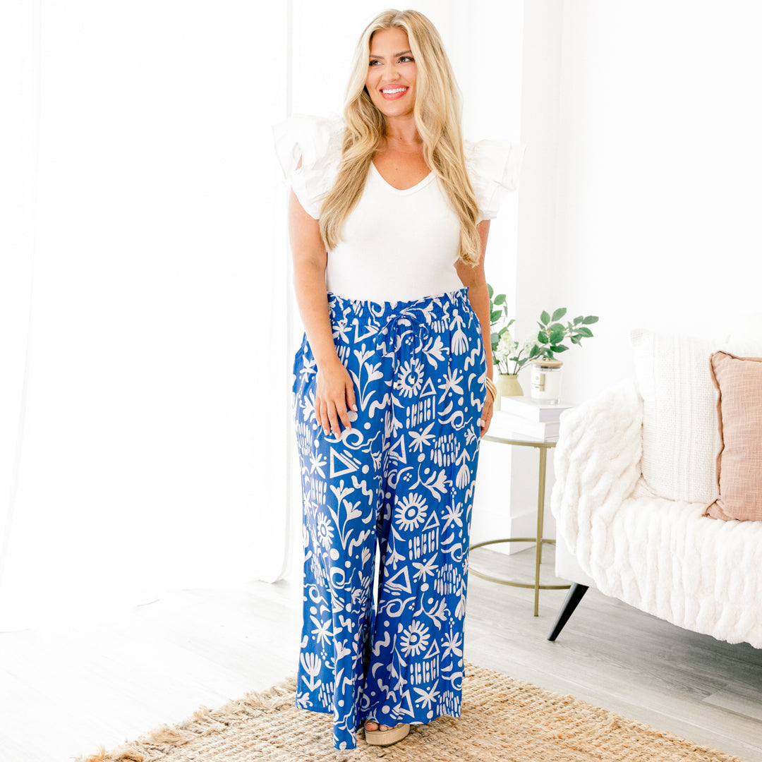 Pretty And Peaceful Pants, Blue