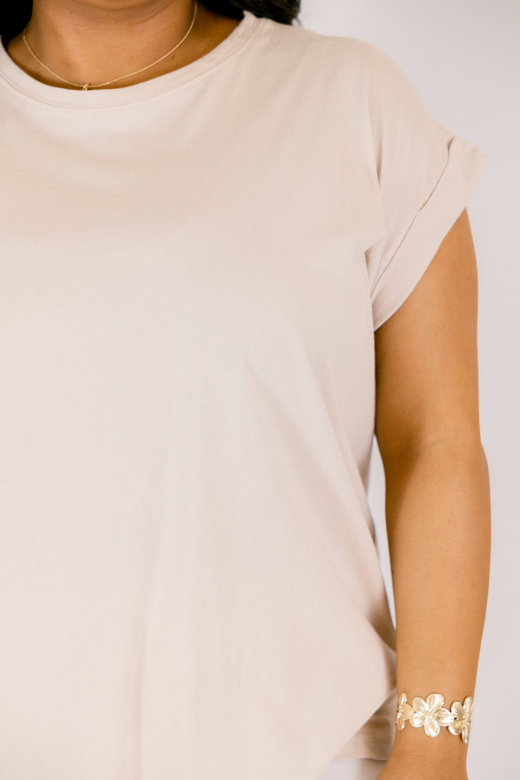 Pretty Please Tee, Sand Beige