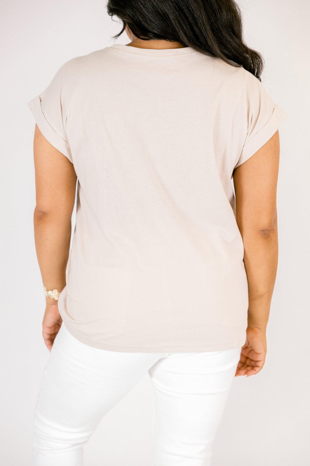 Pretty Please Tee, Sand Beige