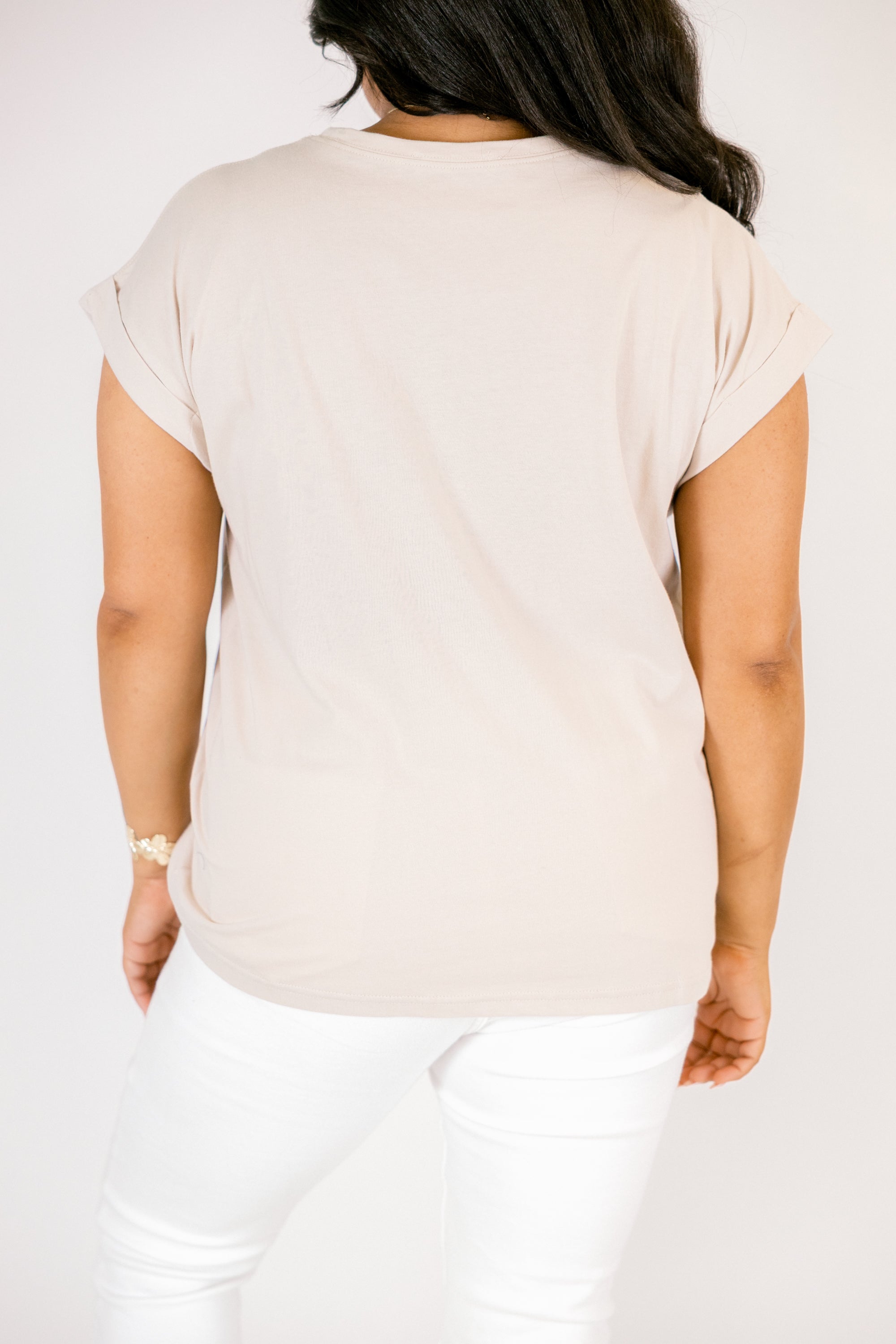 Pretty Please Tee, Sand Beige