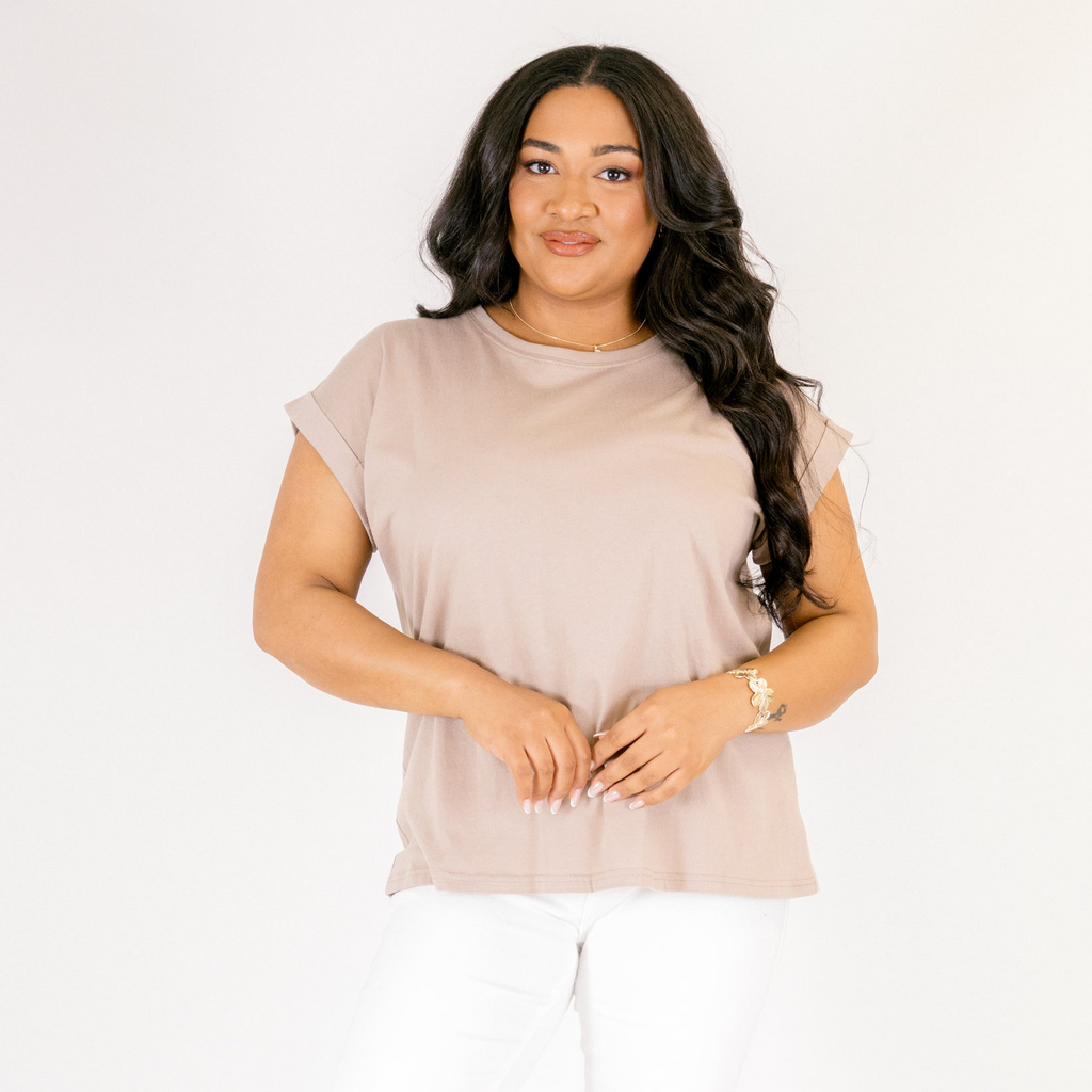 Pretty Please Tee, Ash Mocha