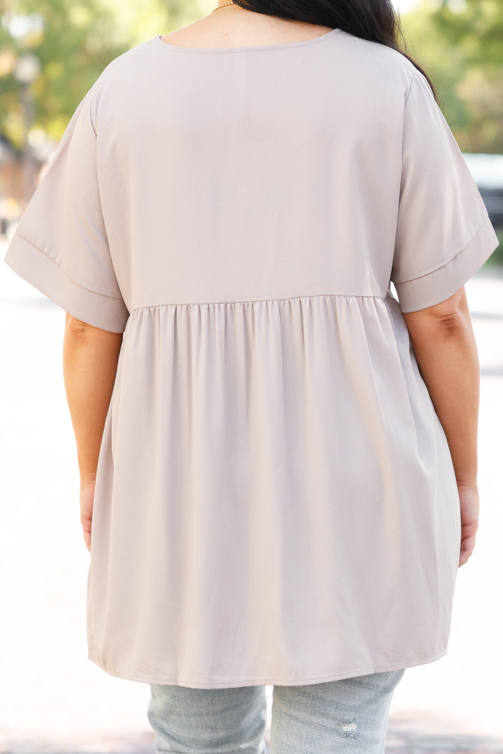 Primrose Babydoll Top, Ash Mocha