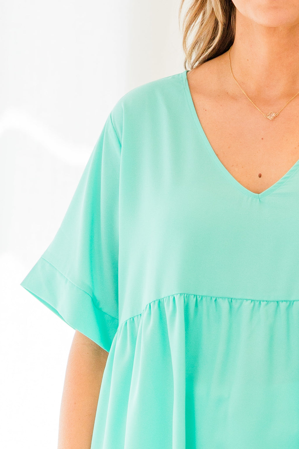 Primrose Babydoll Top, Mint