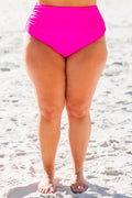 Proceed Into Paradise Swim Bottom, Neon Pink