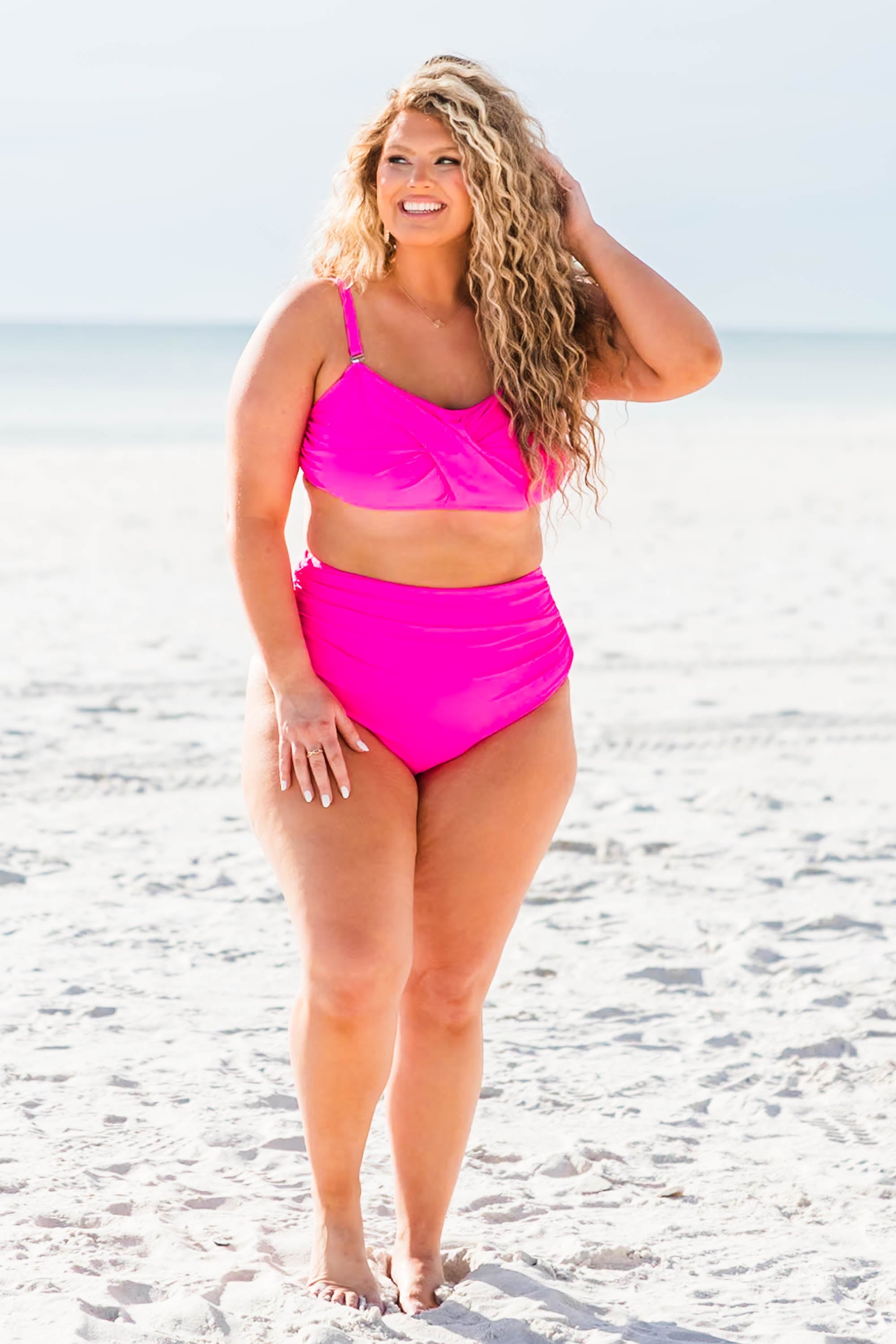 Proceed Into Paradise Swim Bottom, Neon Pink