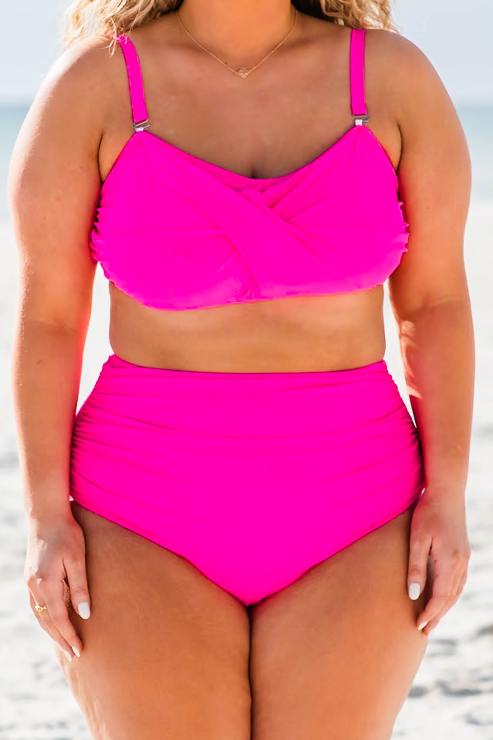 Proceed Into Paradise Swim Bottom, Neon Pink