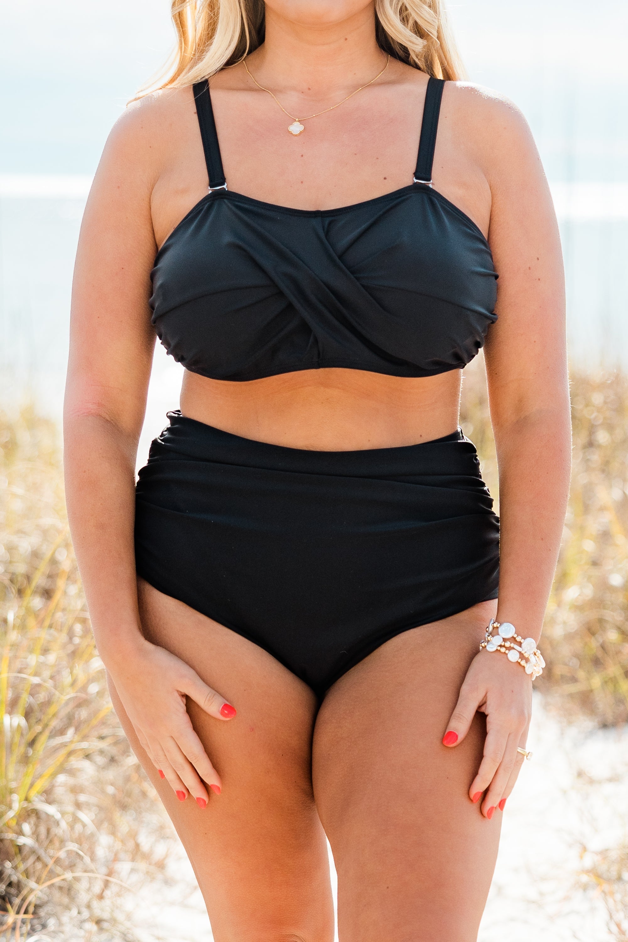 Proceed Into Paradise Swim Bottom, Black