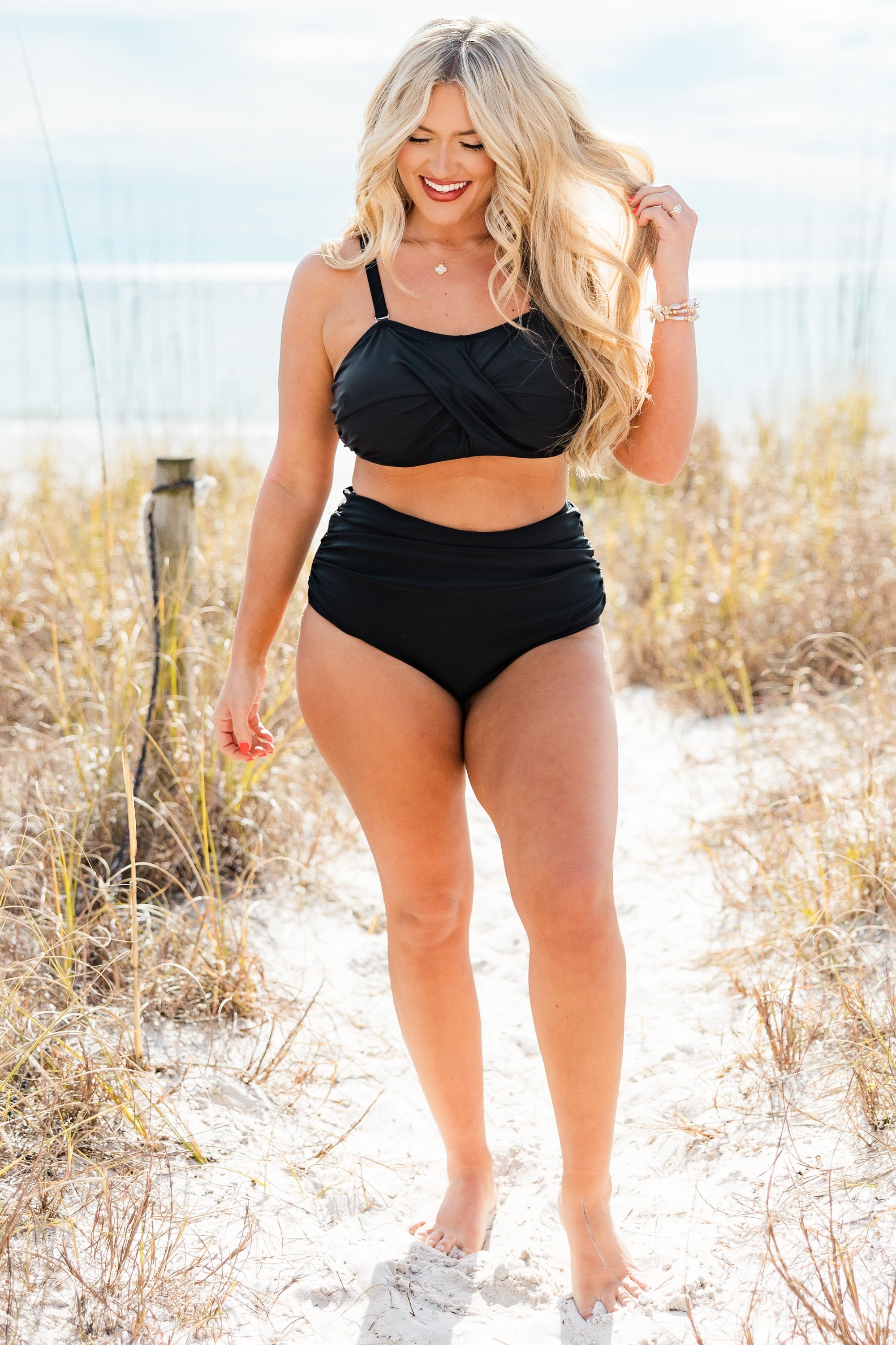 Proceed Into Paradise Swim Bottom, Black