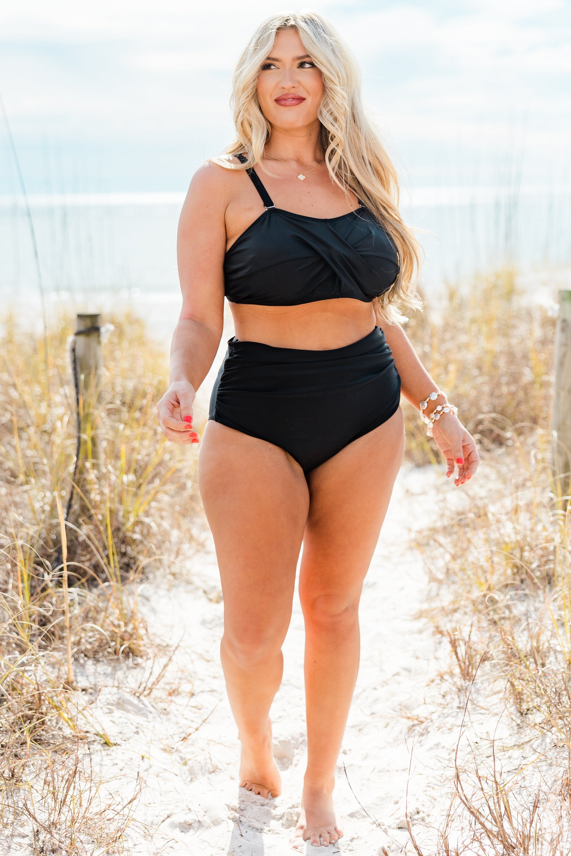 Proceed Into Paradise Swim Bottom, Black