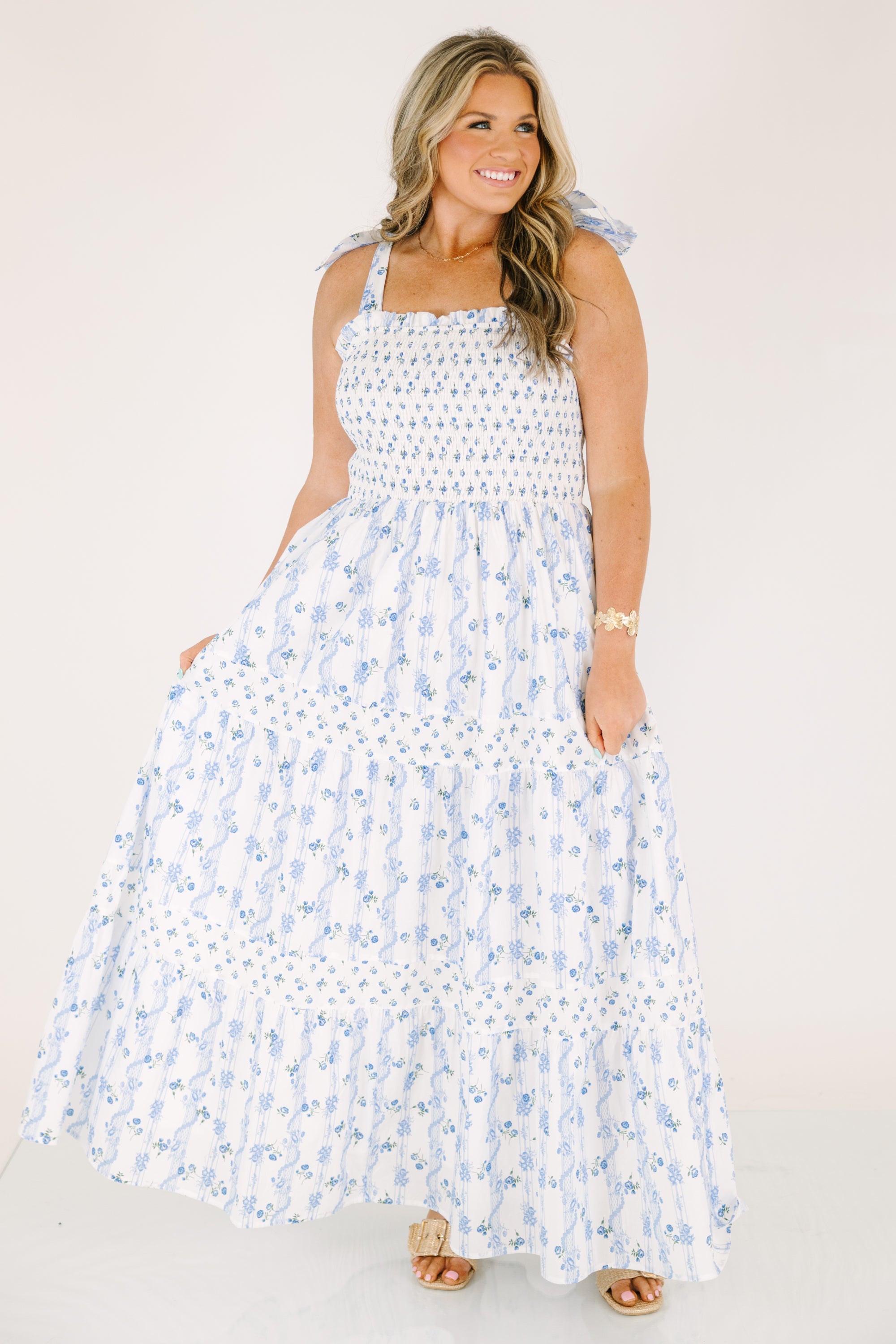 Promise In Bloom Dress, Sky Blue