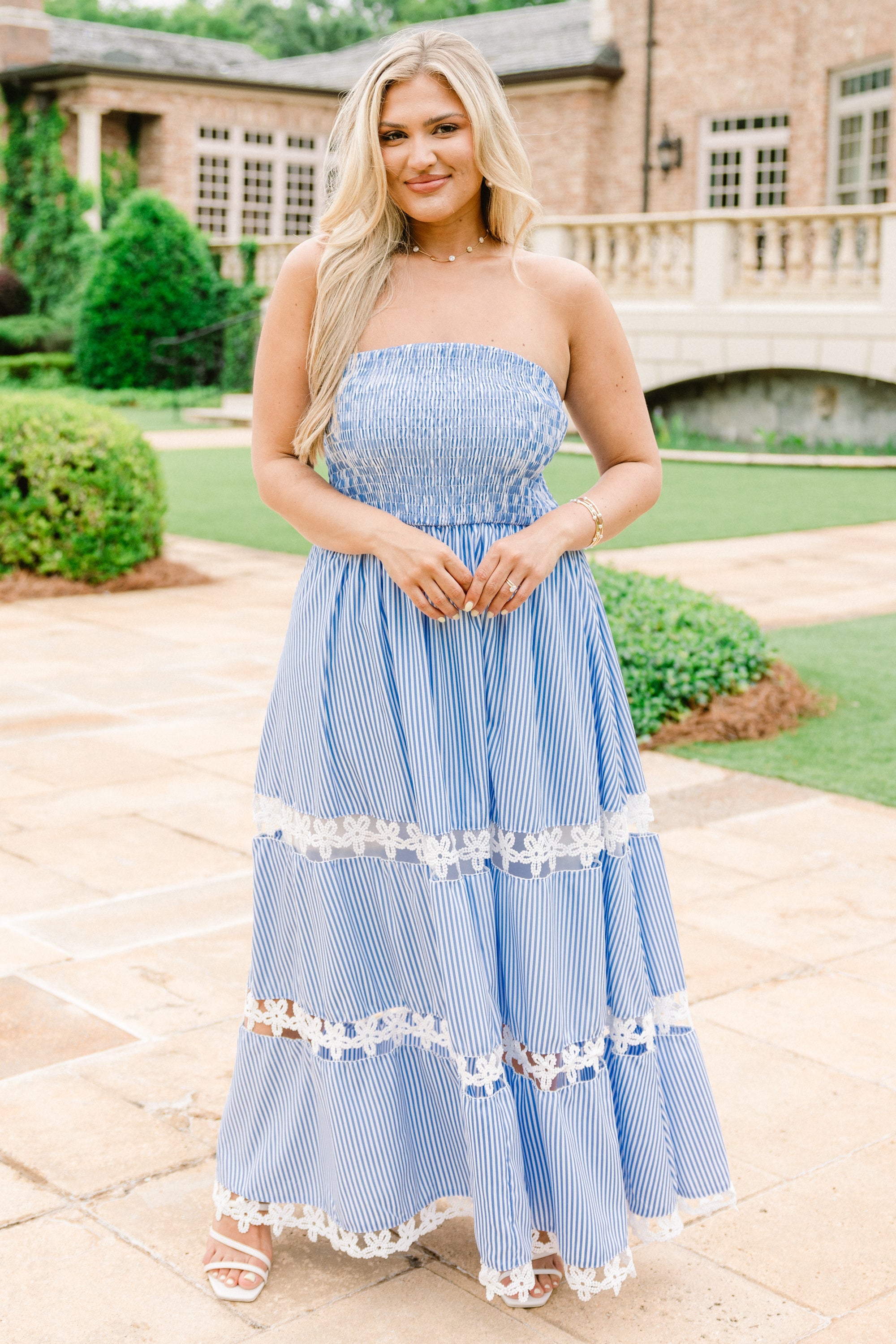 Quite Perfect Dress, Blue Stripe