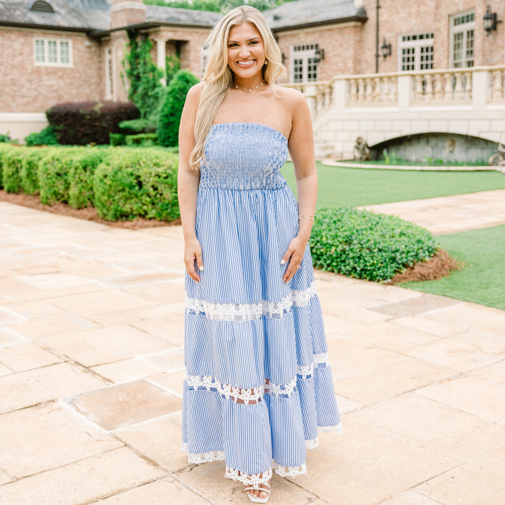 Quite Perfect Dress, Blue Stripe
