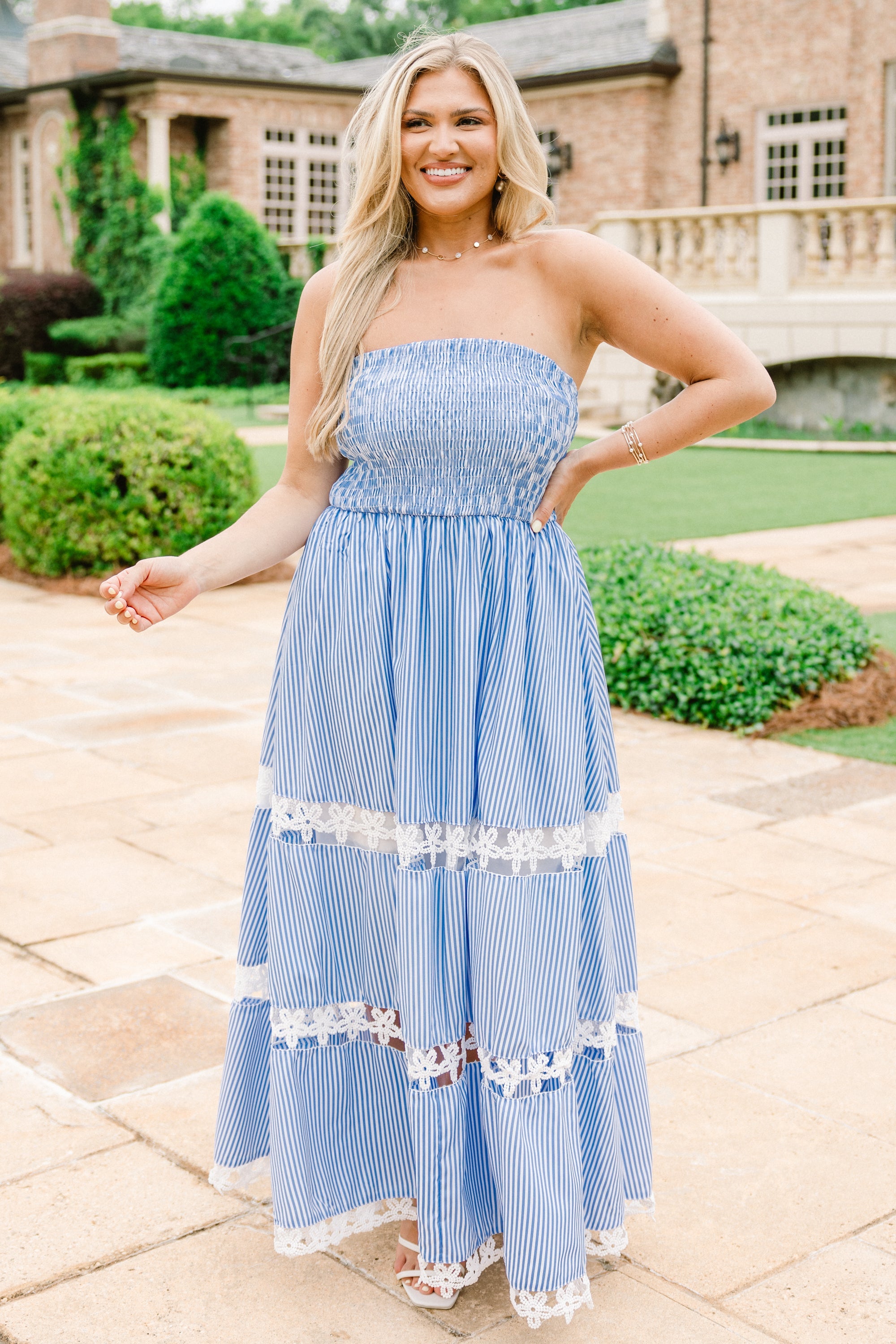 Quite Perfect Dress, Blue Stripe