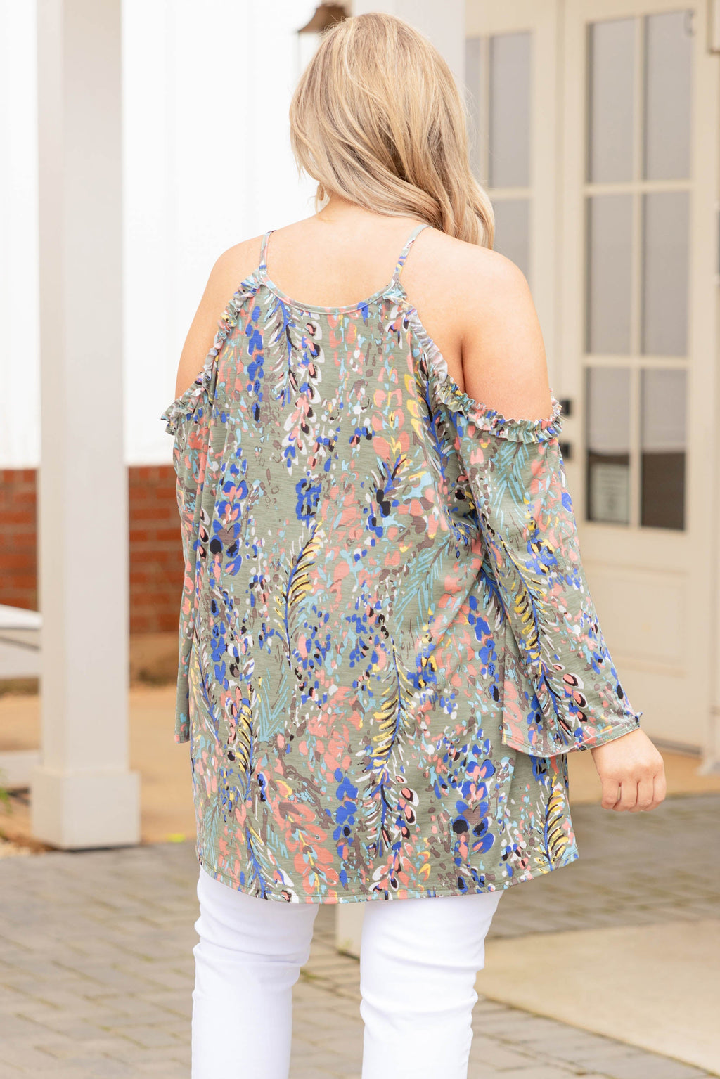 Rainbow City Blouse, Olive