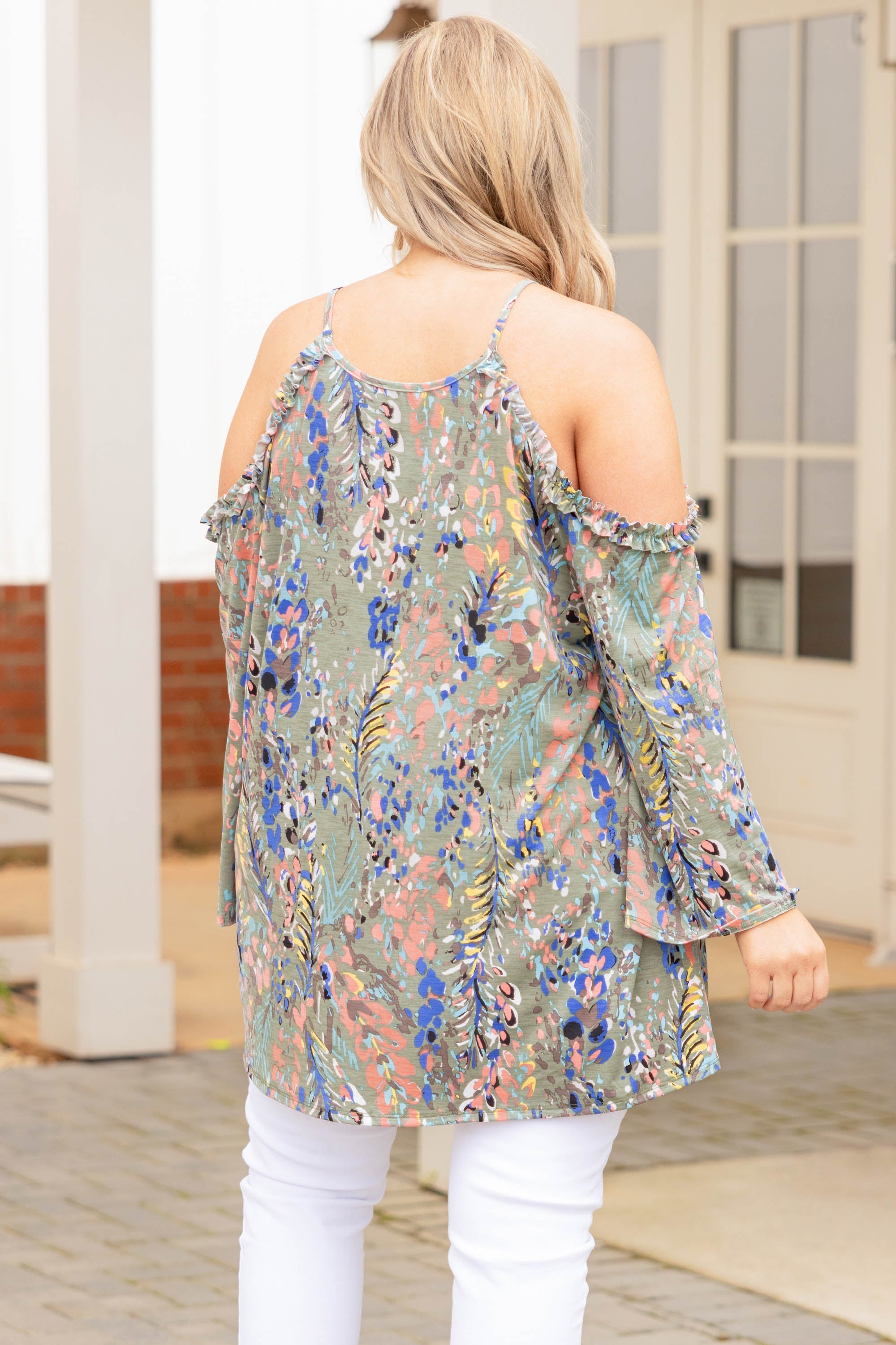 Rainbow City Blouse, Olive
