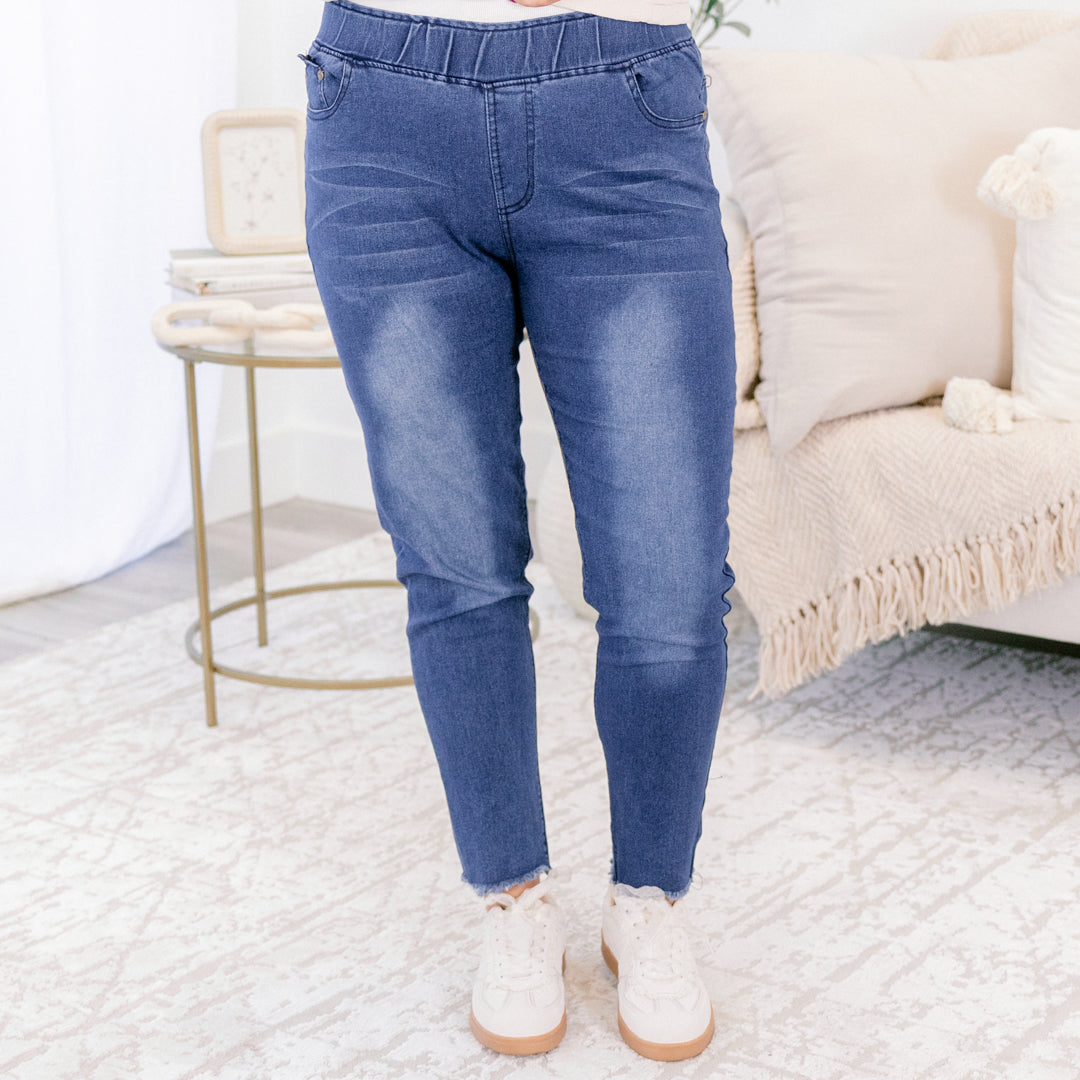 Reading The Signs Jeggings, Blue
