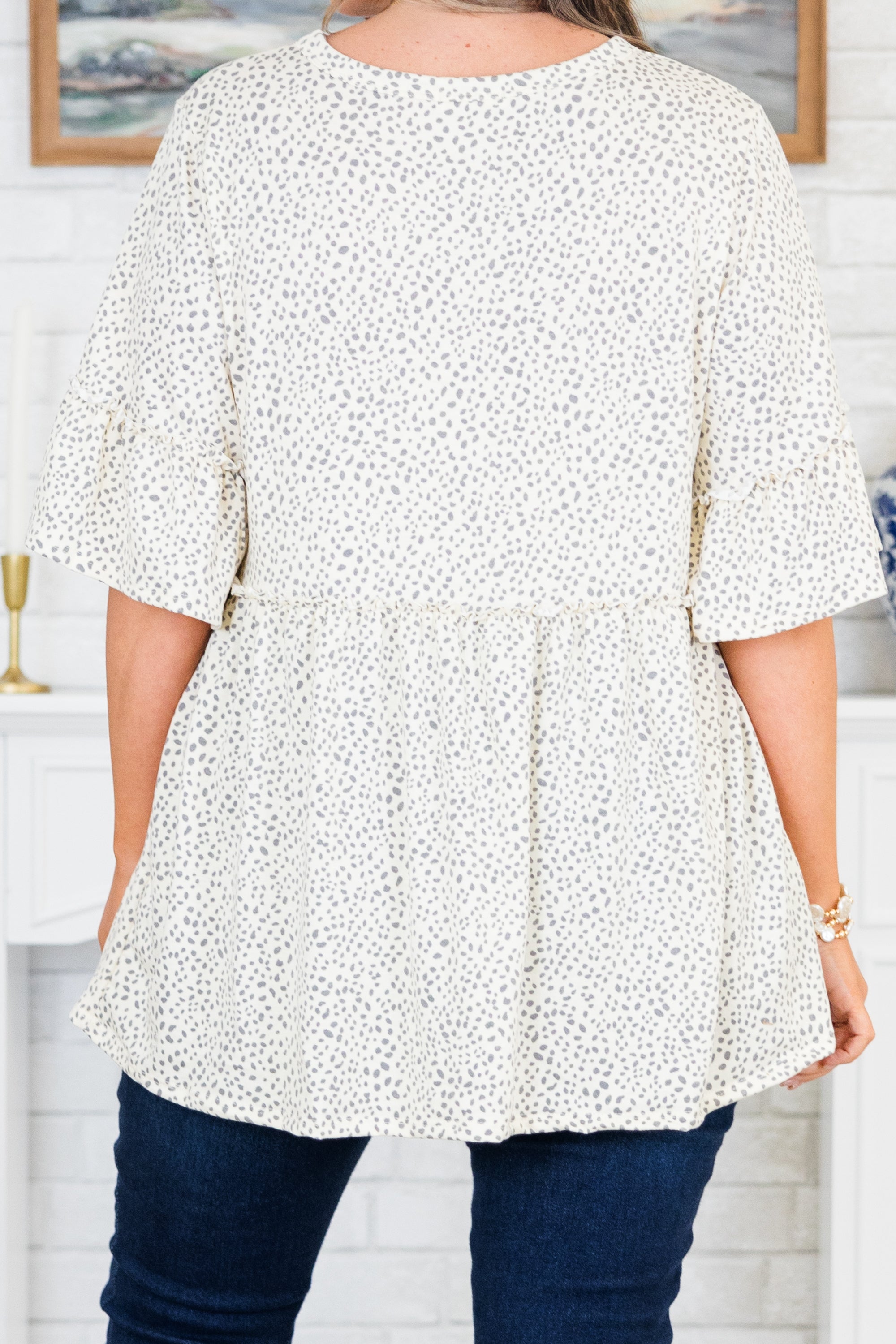 Reclaiming My Time Top, Ivory-Grey