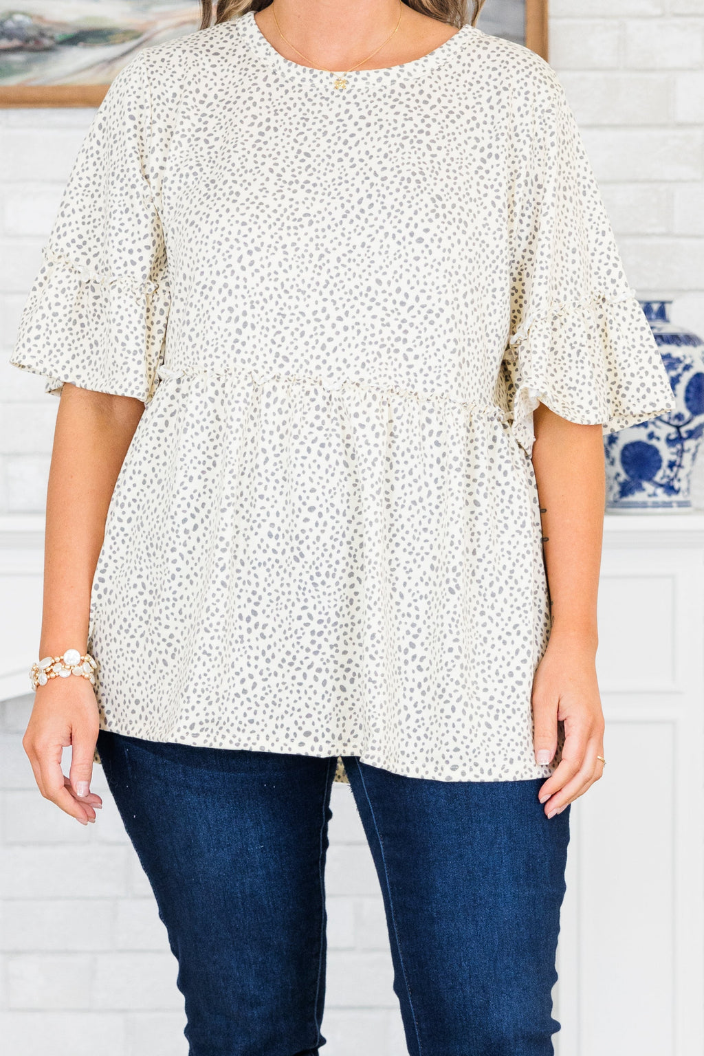 Reclaiming My Time Top, Ivory-Grey