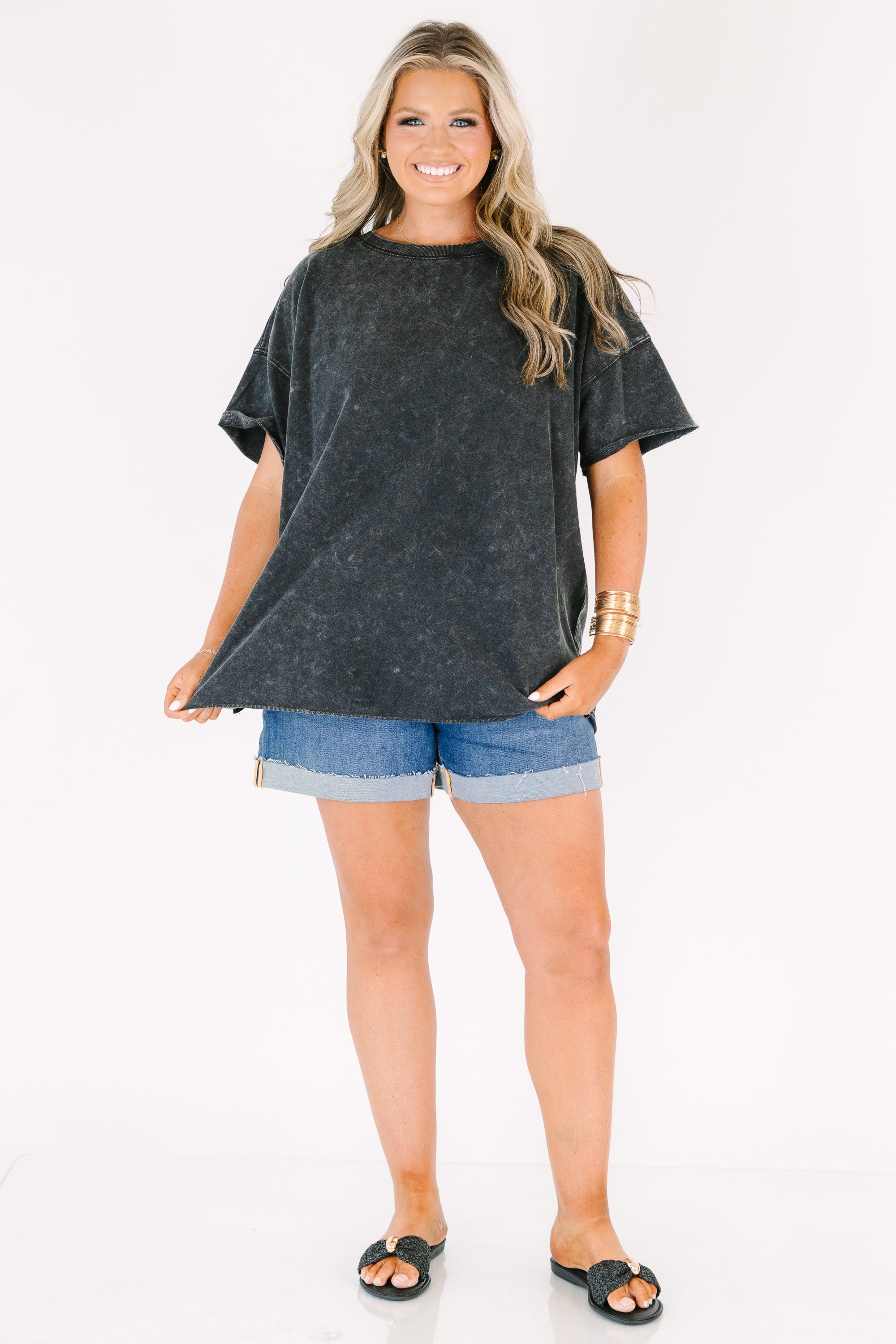 Relax and Repeat Tee, Ash Black