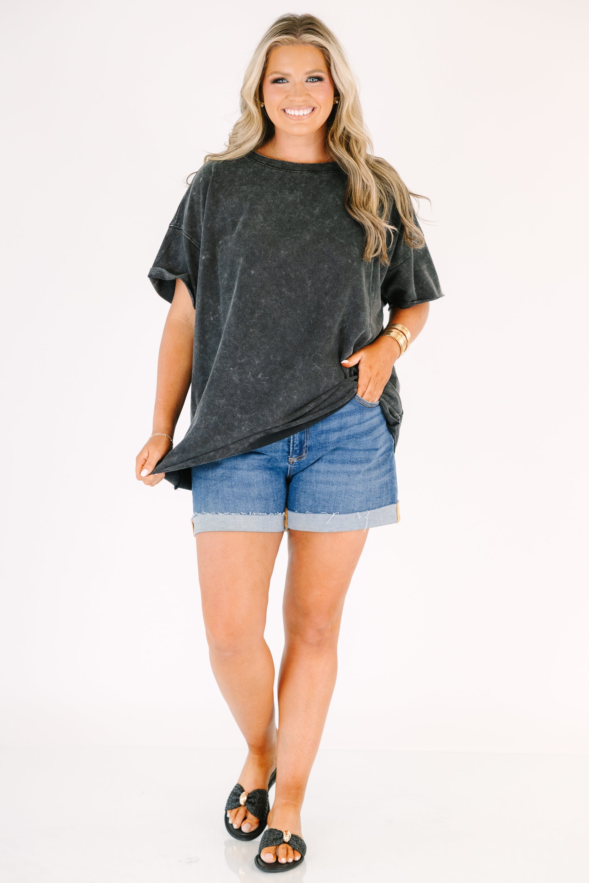 Relax and Repeat Tee, Ash Black