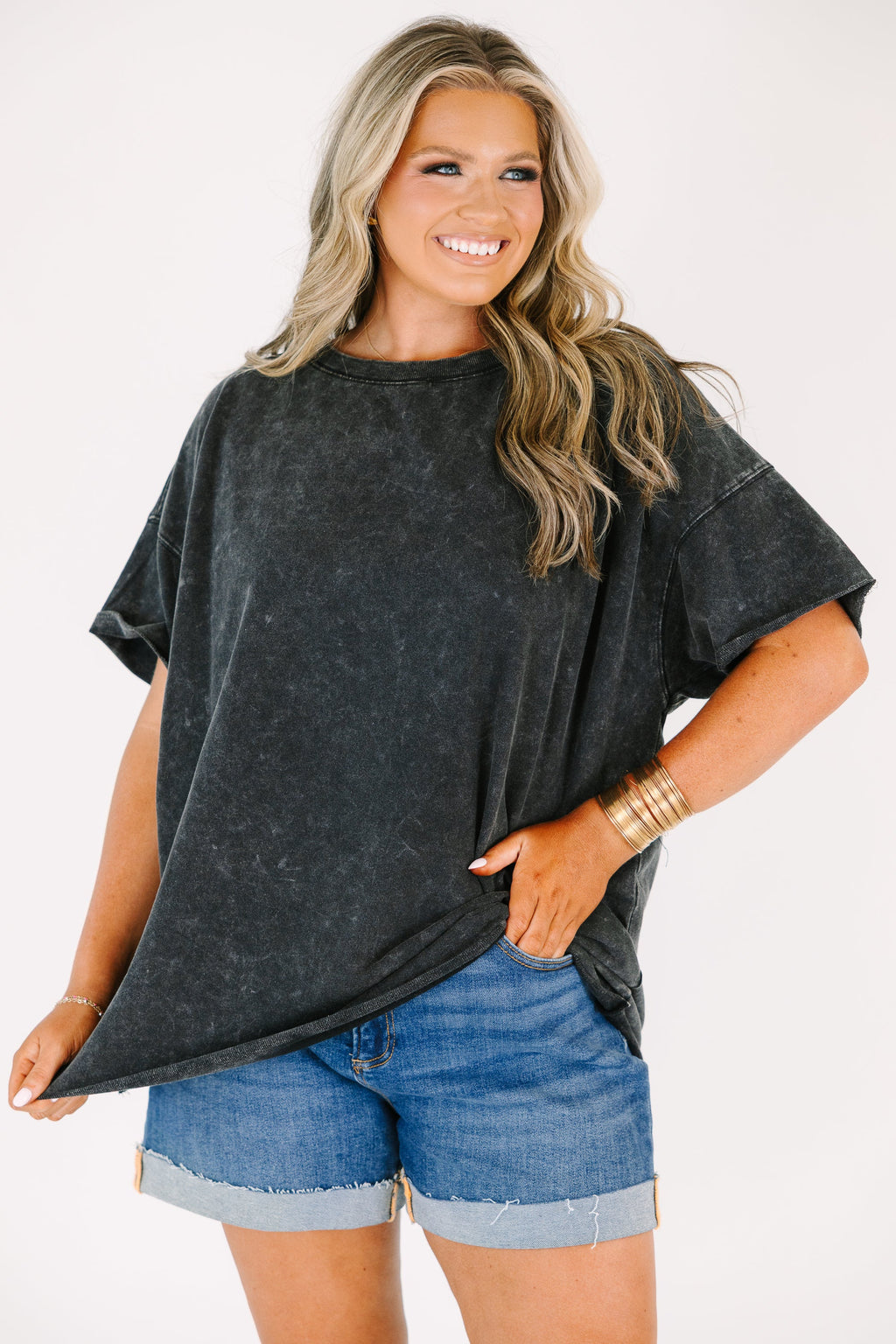 Relax and Repeat Tee, Ash Black