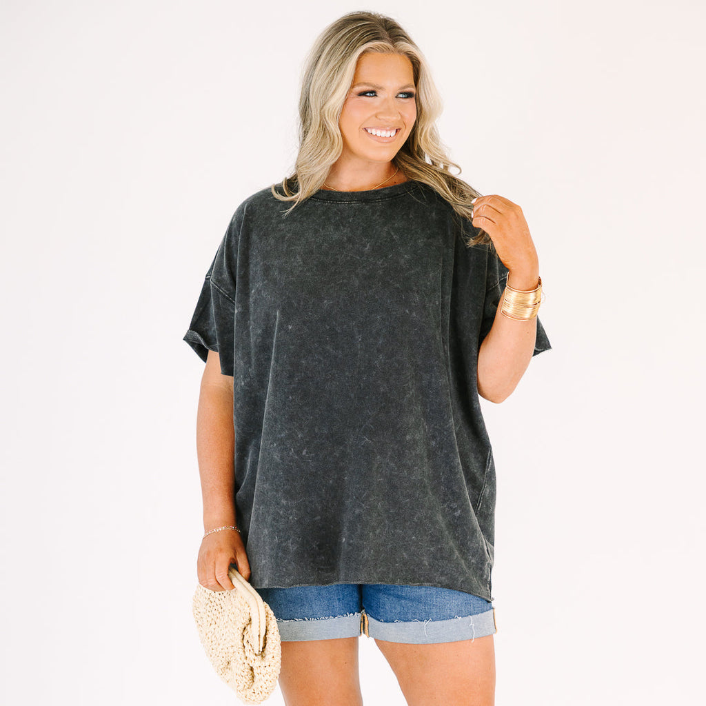 Relax and Repeat Tee, Ash Black