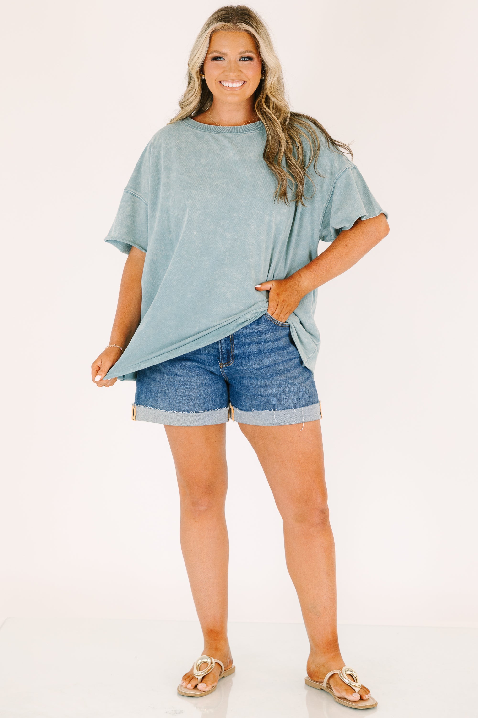 Relax and Repeat Tee, Ash Blue