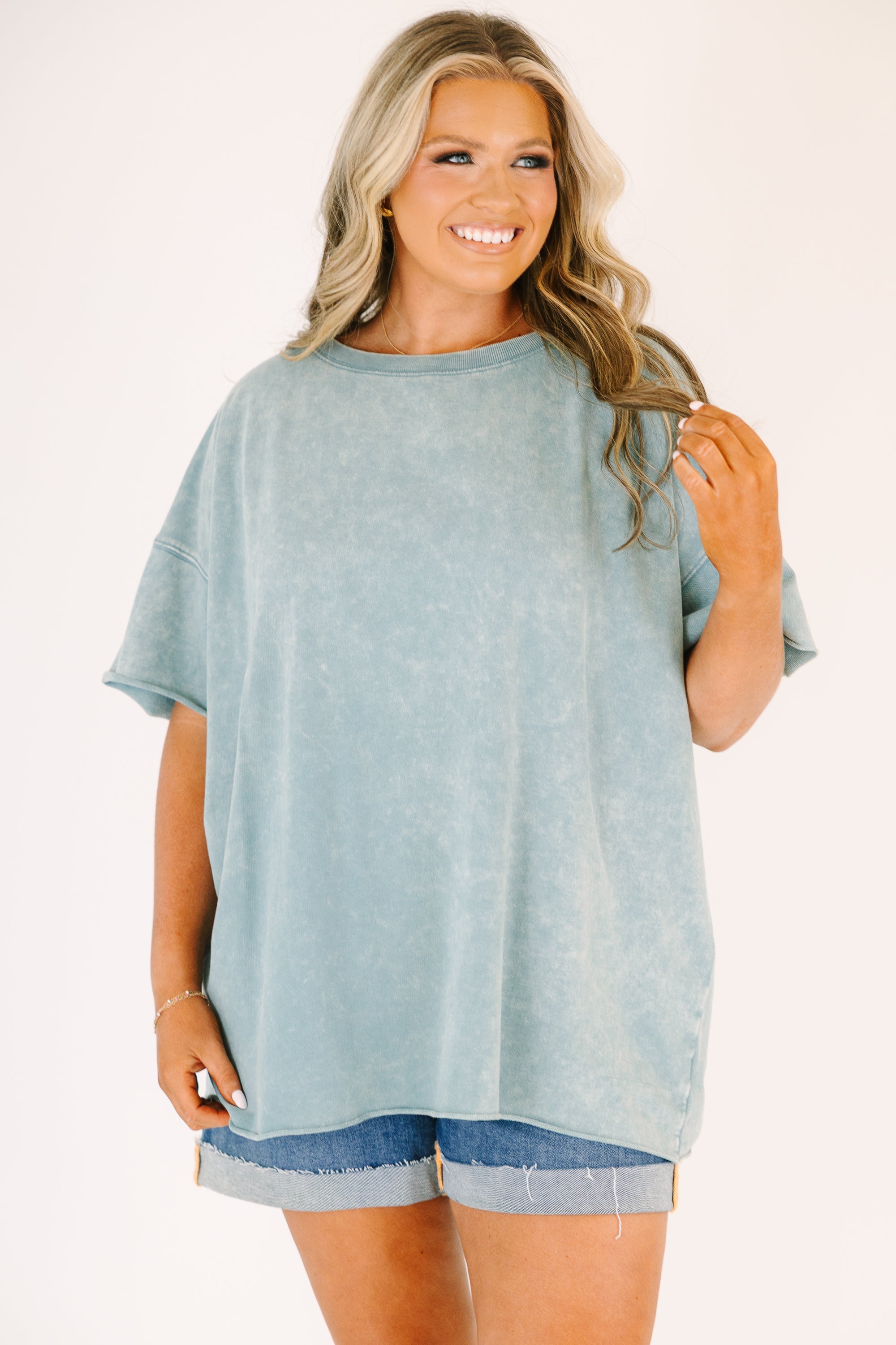 Relax and Repeat Tee, Ash Blue