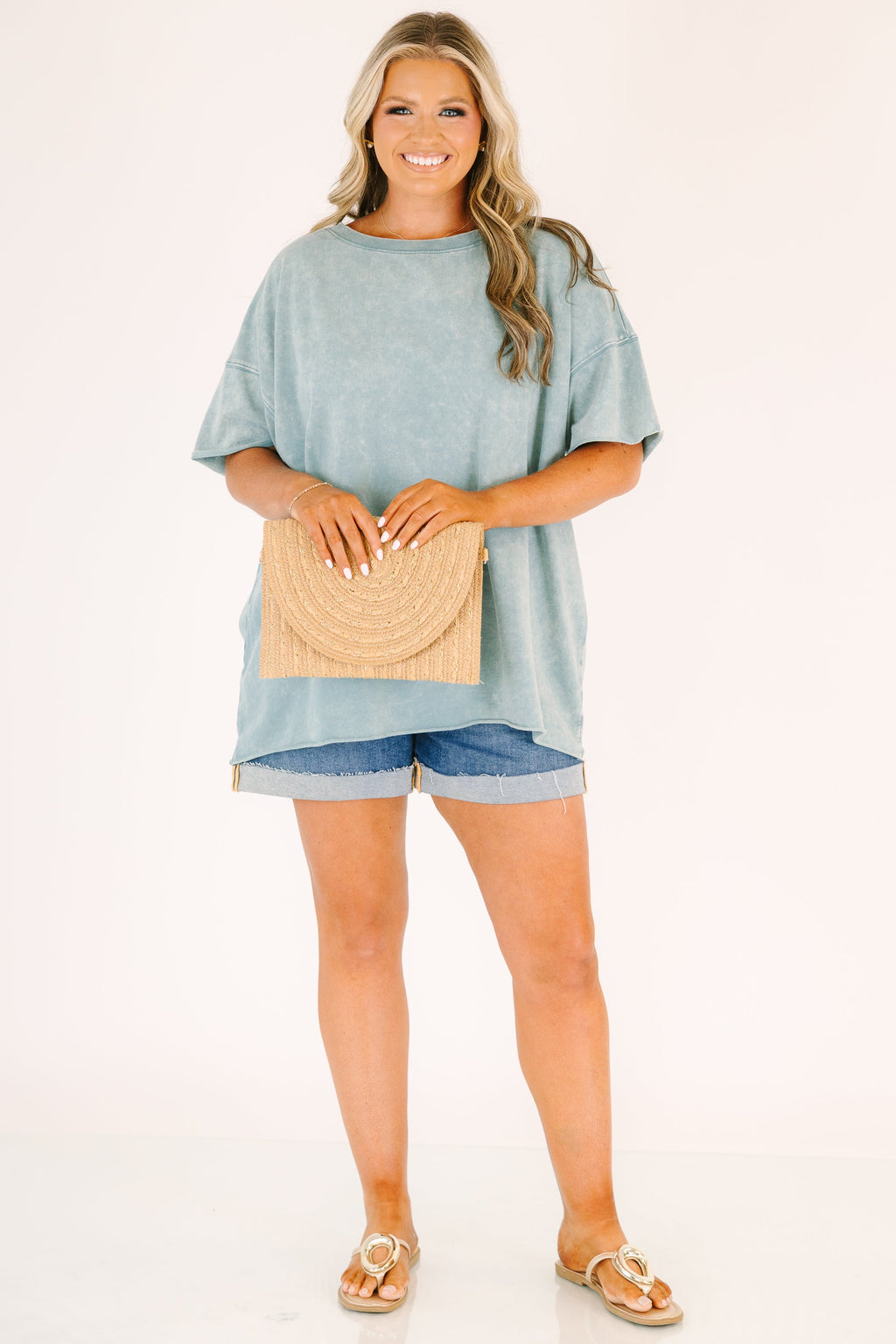 Relax and Repeat Tee, Ash Blue