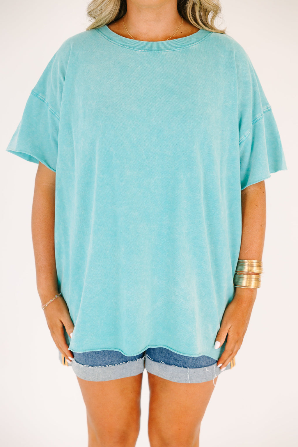 Relax and Repeat Tee, Turquoise
