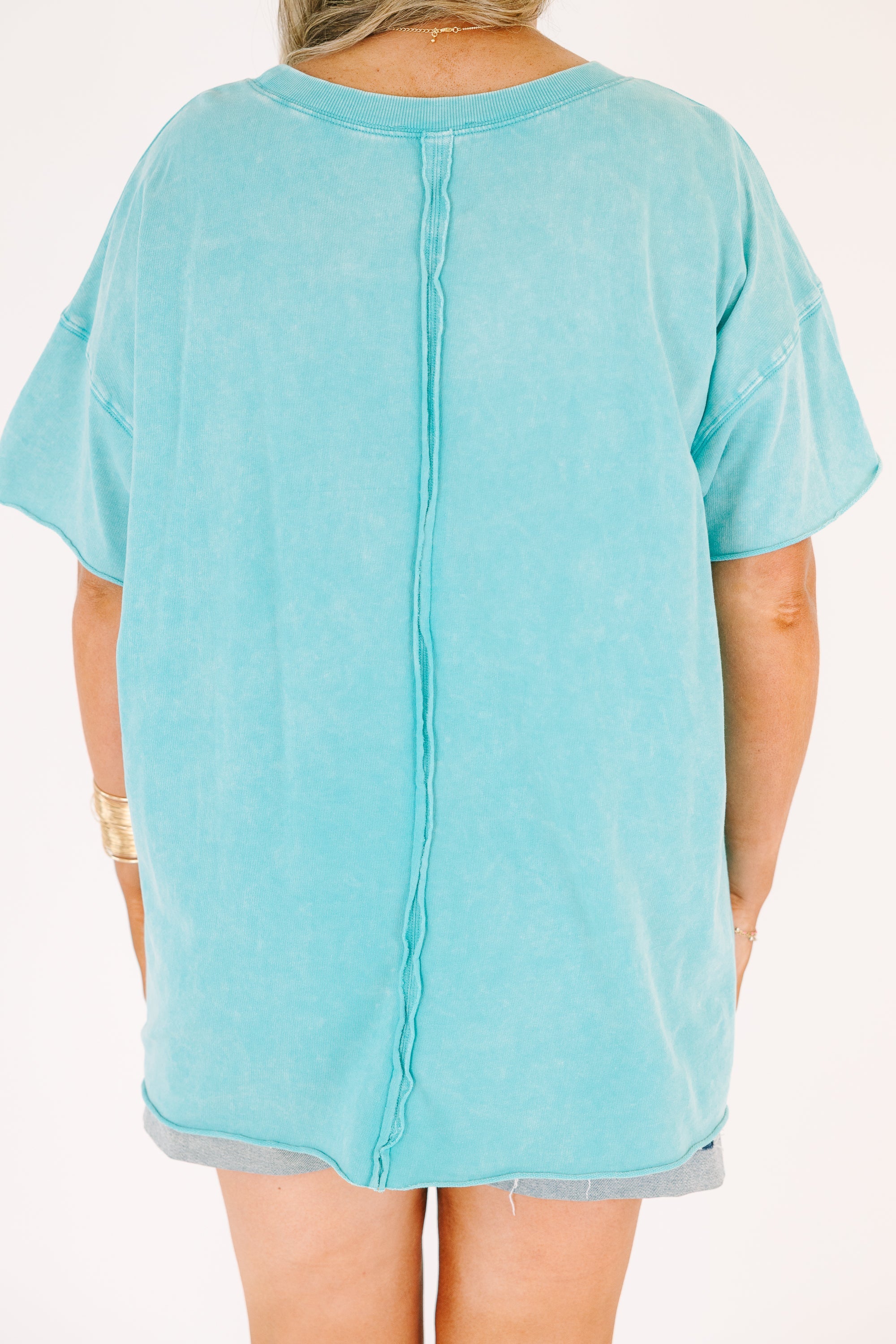 Relax and Repeat Tee, Turquoise