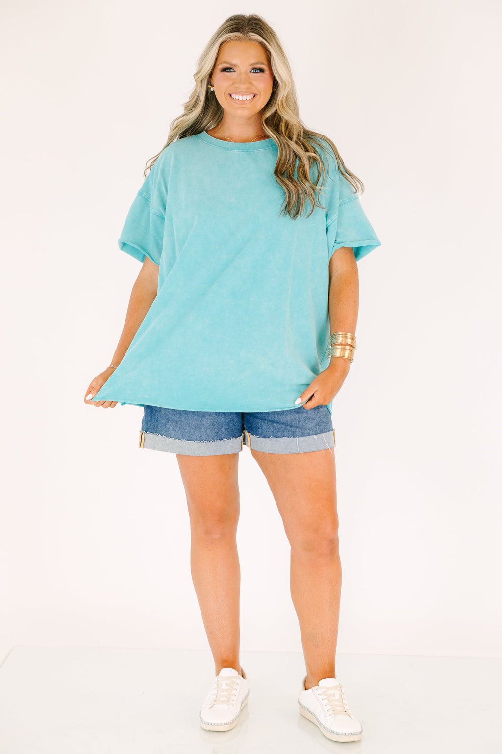 Relax and Repeat Tee, Turquoise