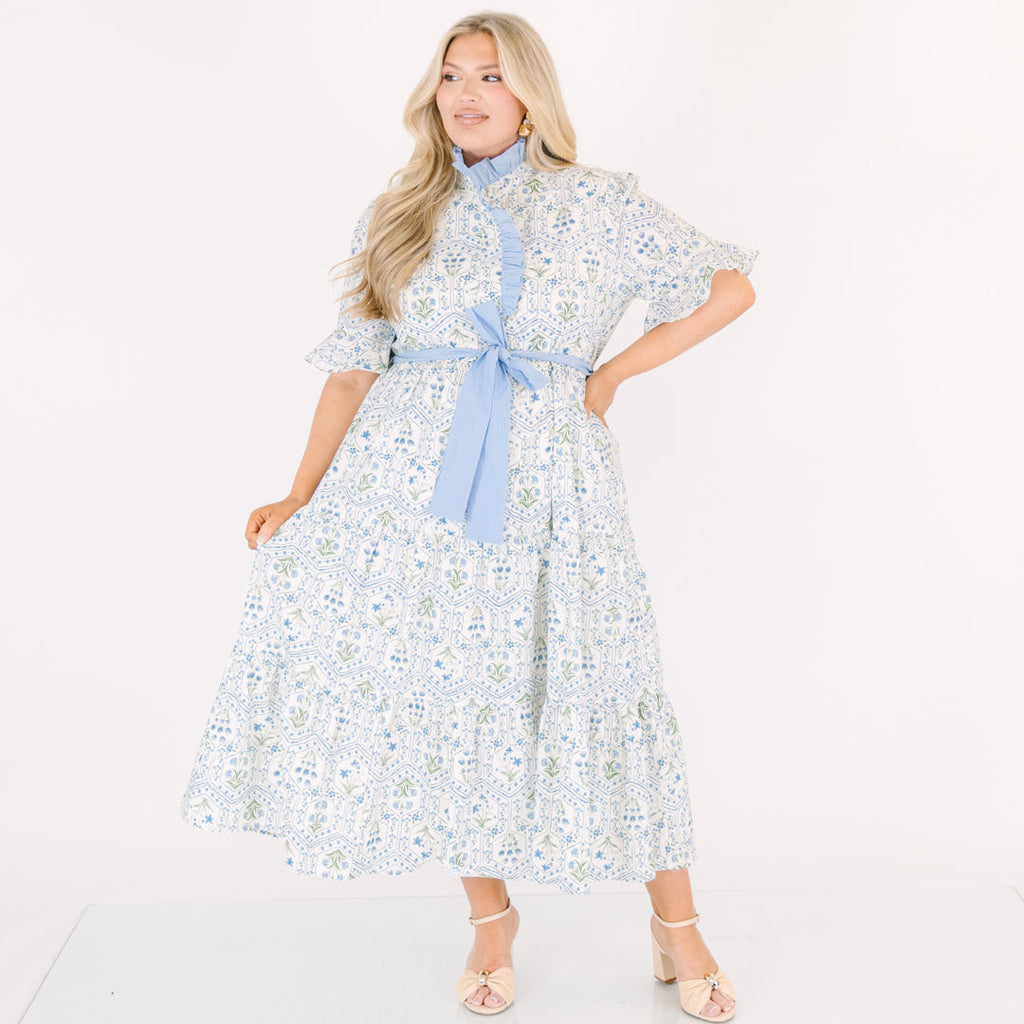 Reserved For You Dress, Blue Multi