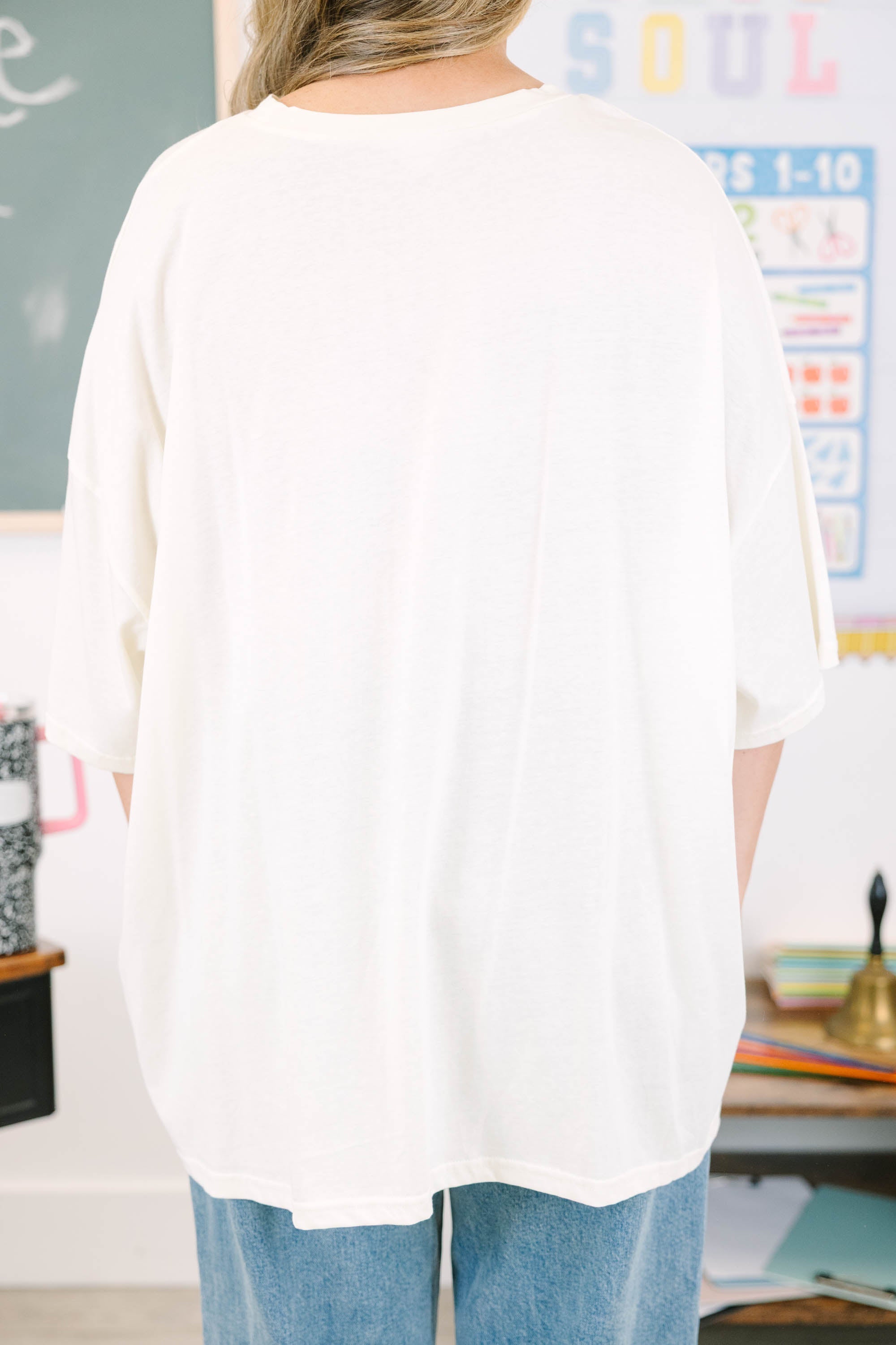 Retro Teacher Boyfriend Tee, Ivory