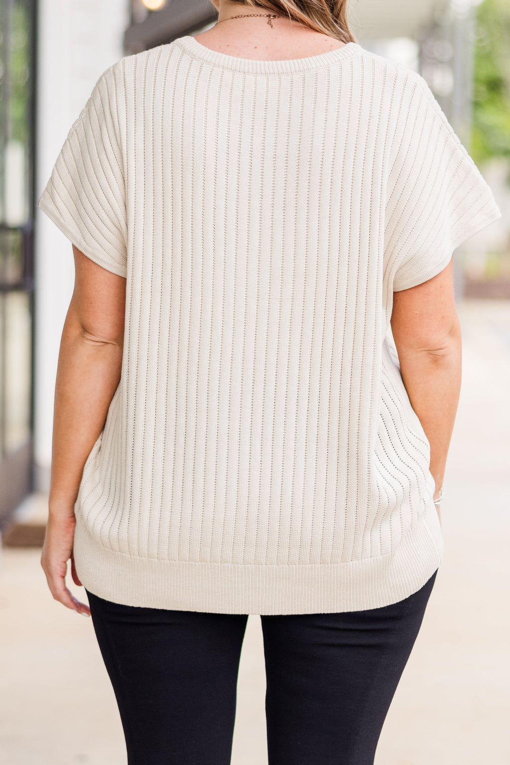 Ribbed Staple Sweater, Oatmeal