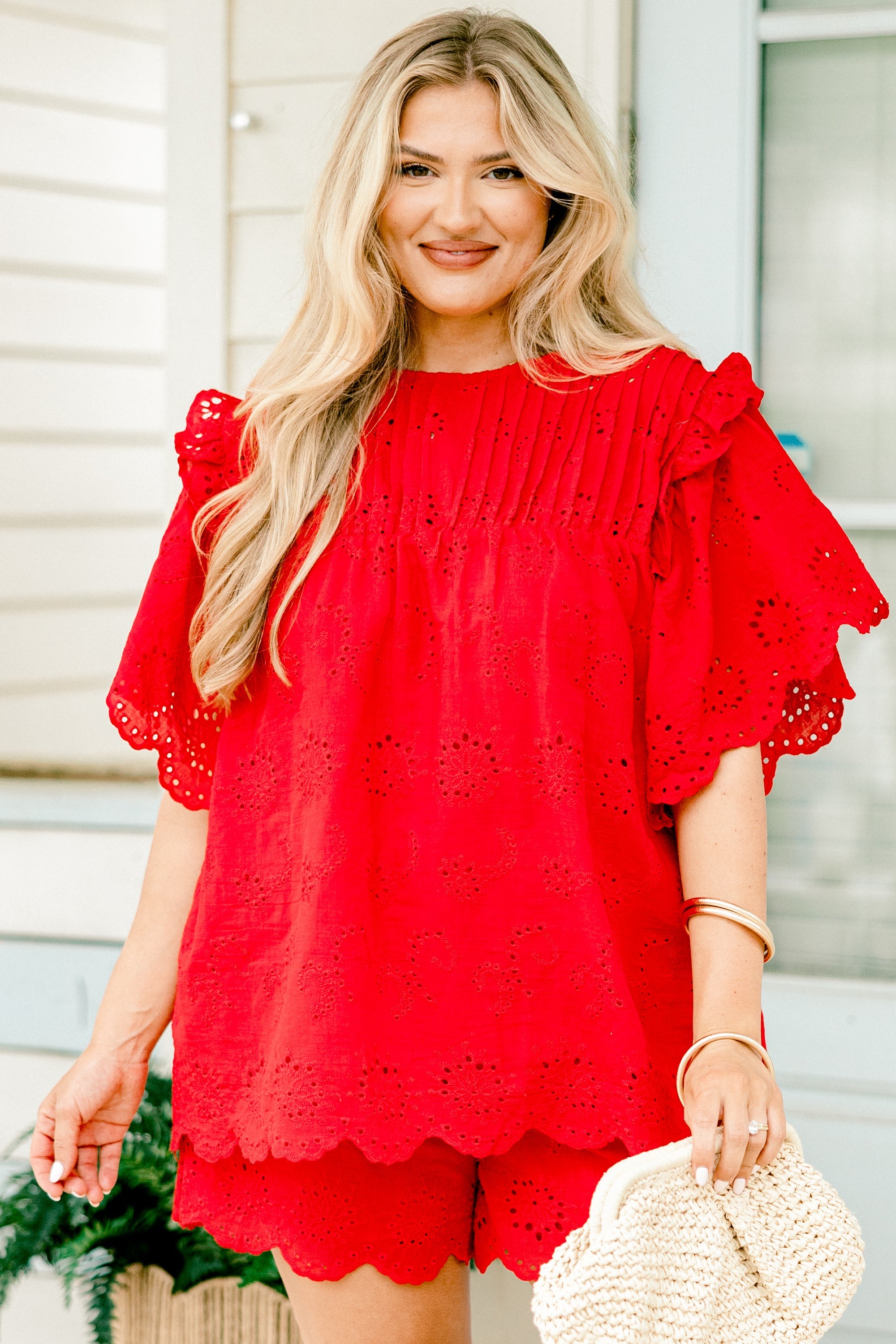 Right Over Here Top, Red