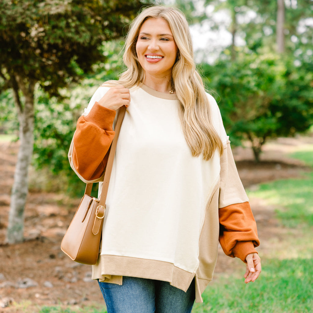 Rising To The Opportunity Pullover, Brown