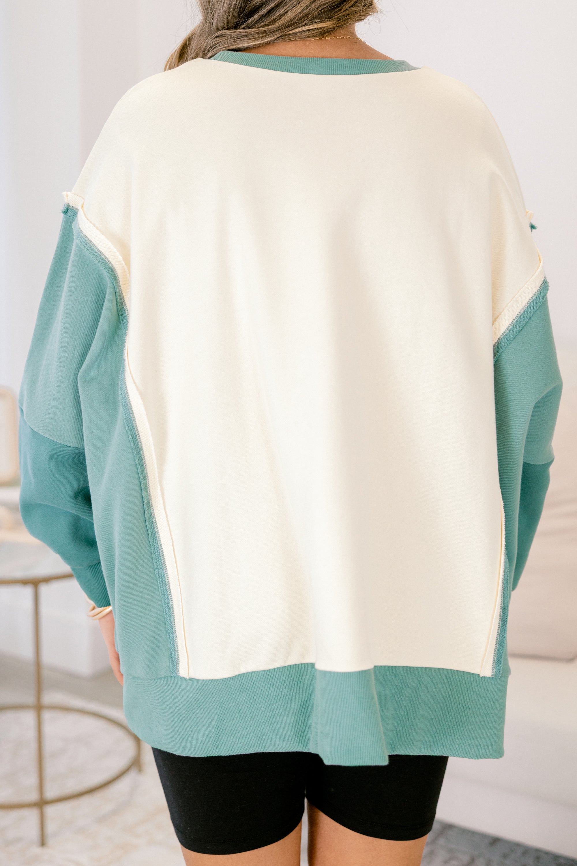 Rising To The Opportunity Pullover, Green-Cream
