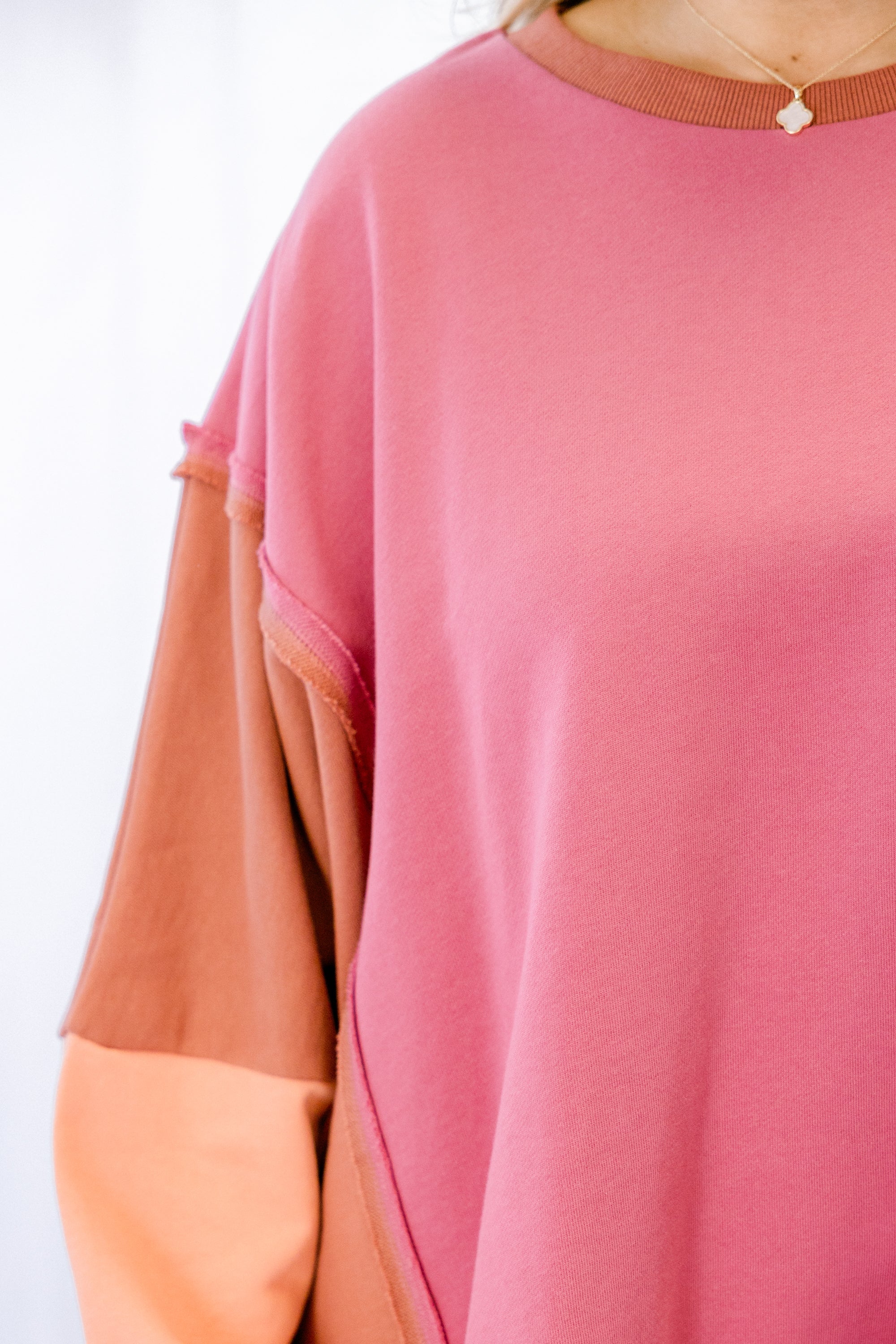 Rising To The Opportunity Pullover, Pink-Brown