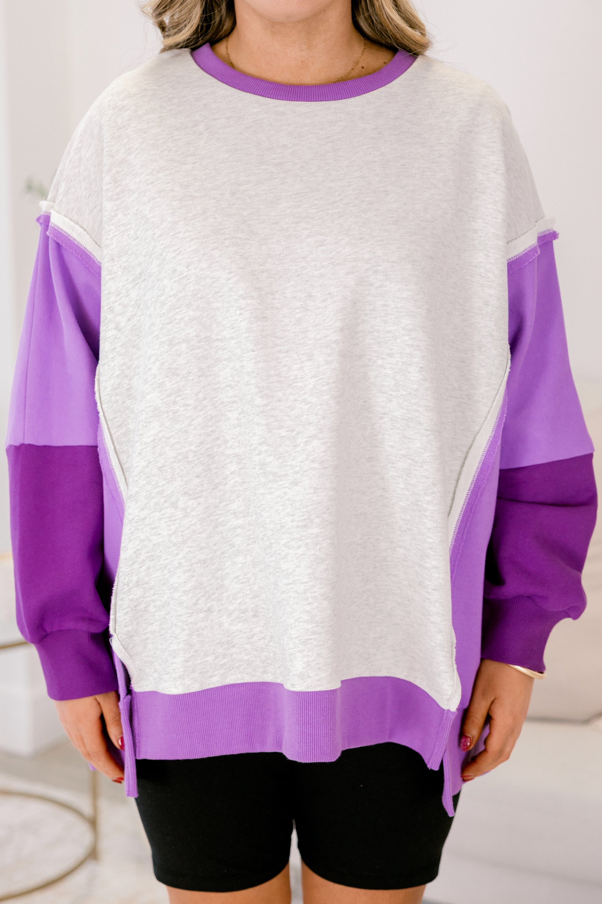 Rising To The Opportunity Pullover, Purple-Gray