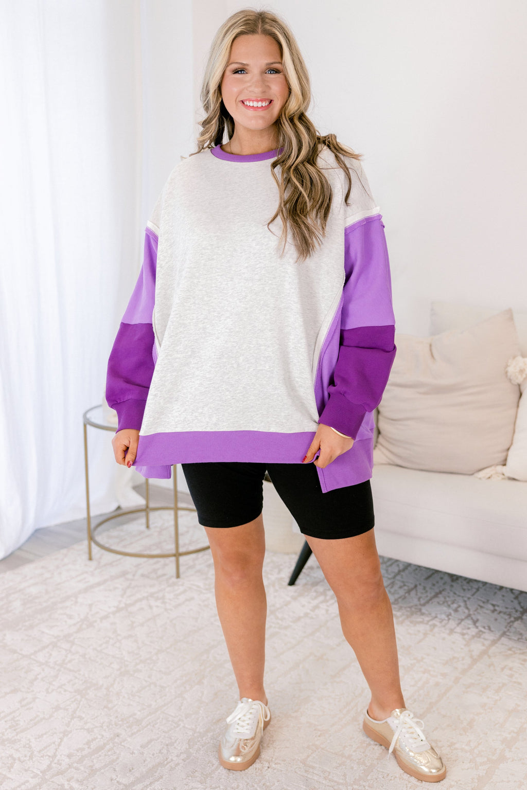 Rising To The Opportunity Pullover, Purple-Gray