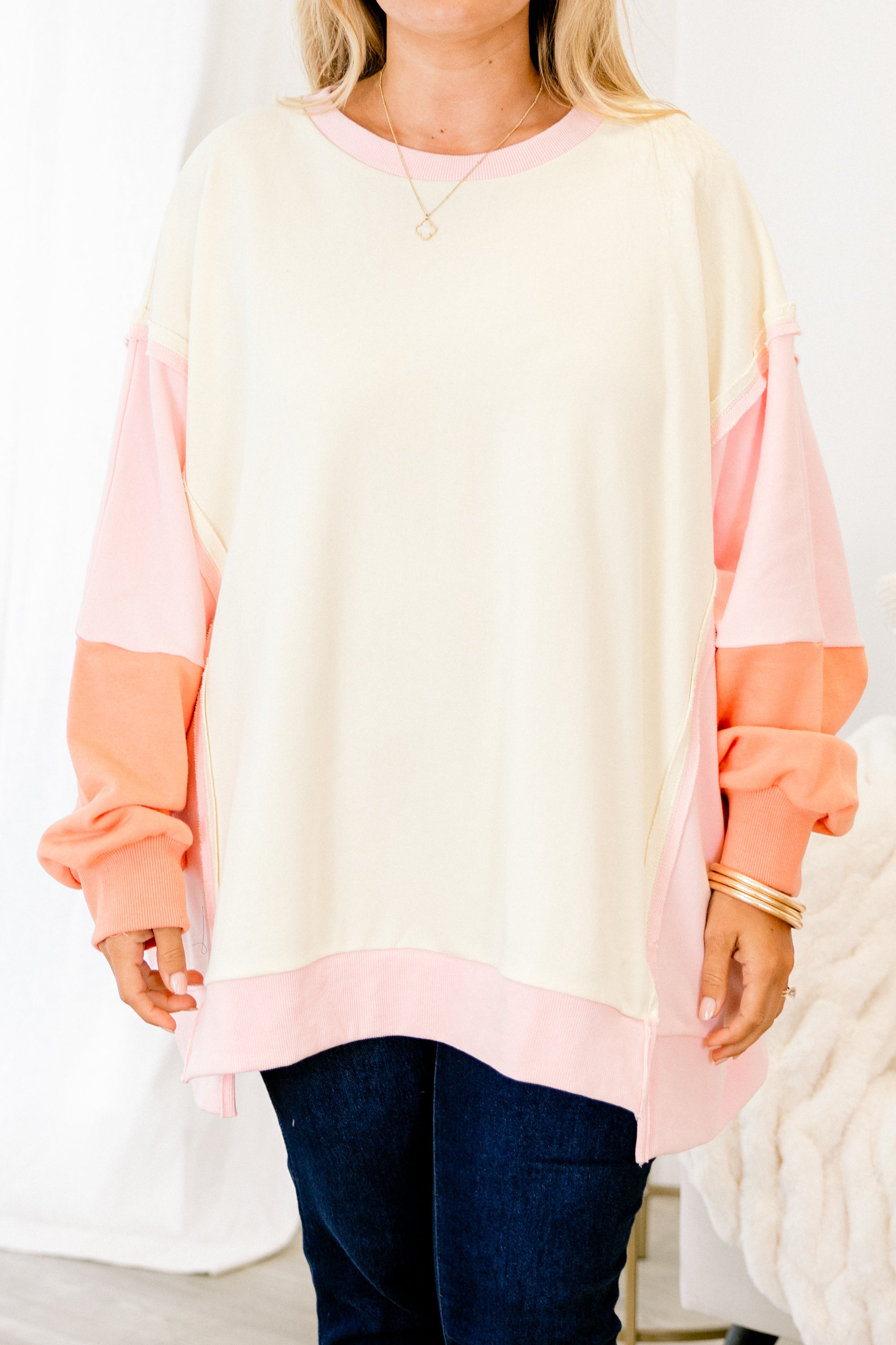 Rising To The Opportunity Pullover, Salmon