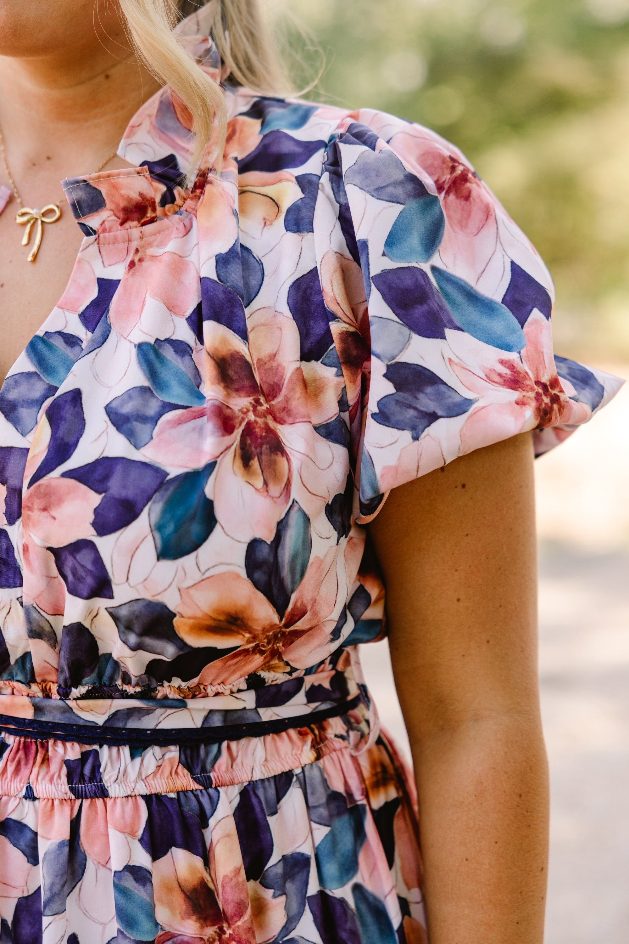 Risk Taker Dress, White-Navy
