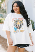 Rock and Roll Band Boyfriend Tee, Ivory