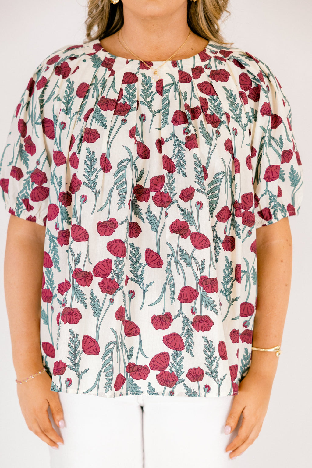 Rooftop Romance Top, Cream Floral