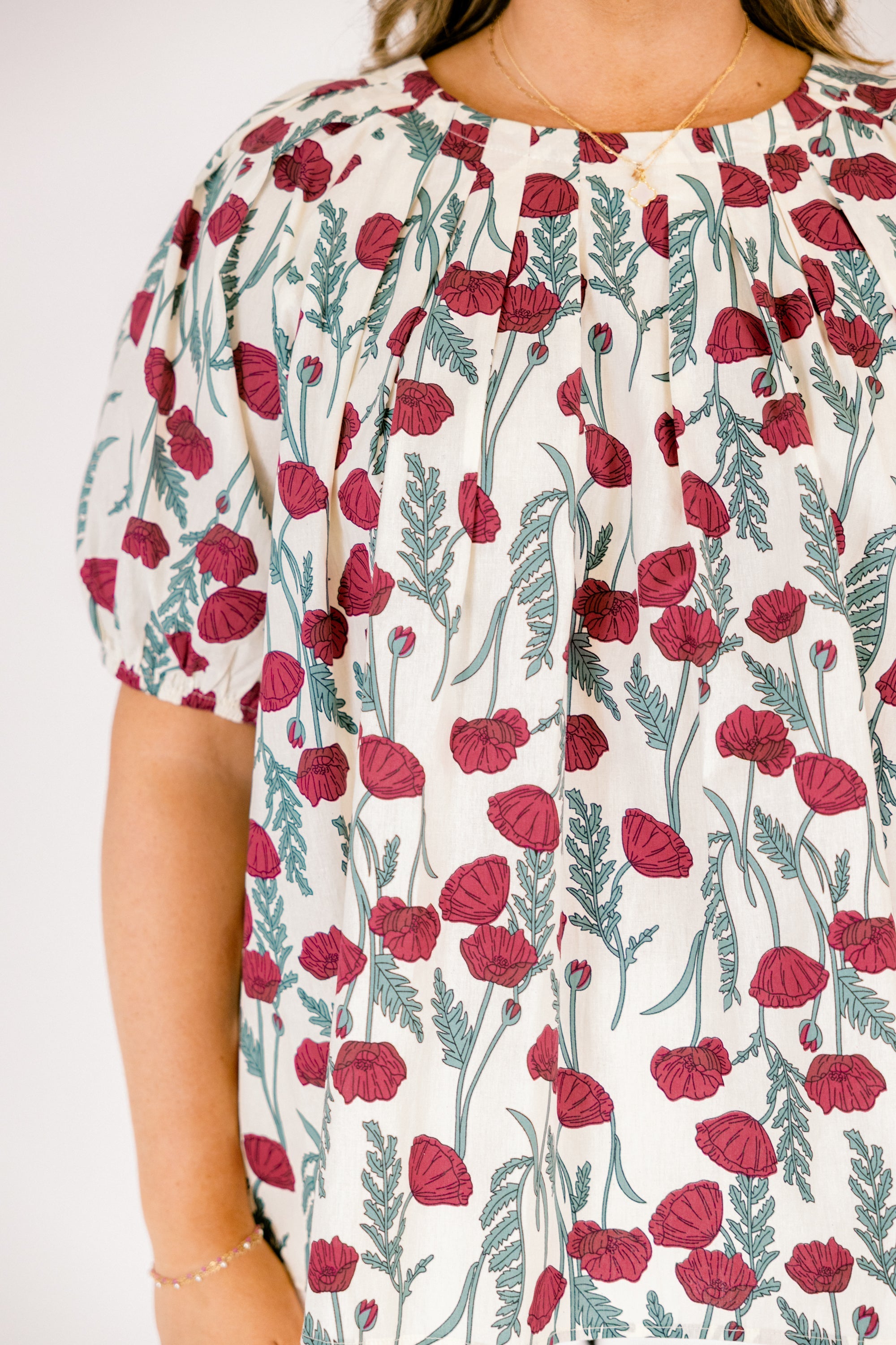 Rooftop Romance Top, Cream Floral
