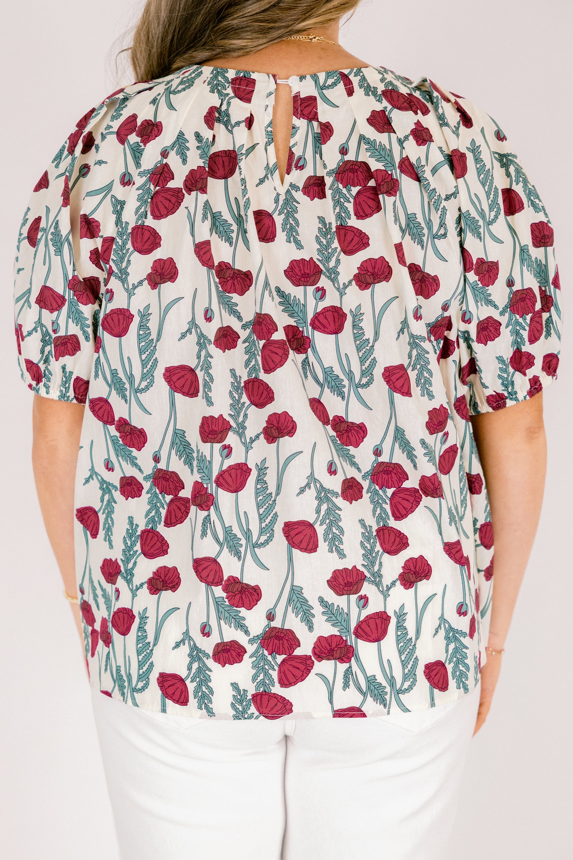 Rooftop Romance Top, Cream Floral